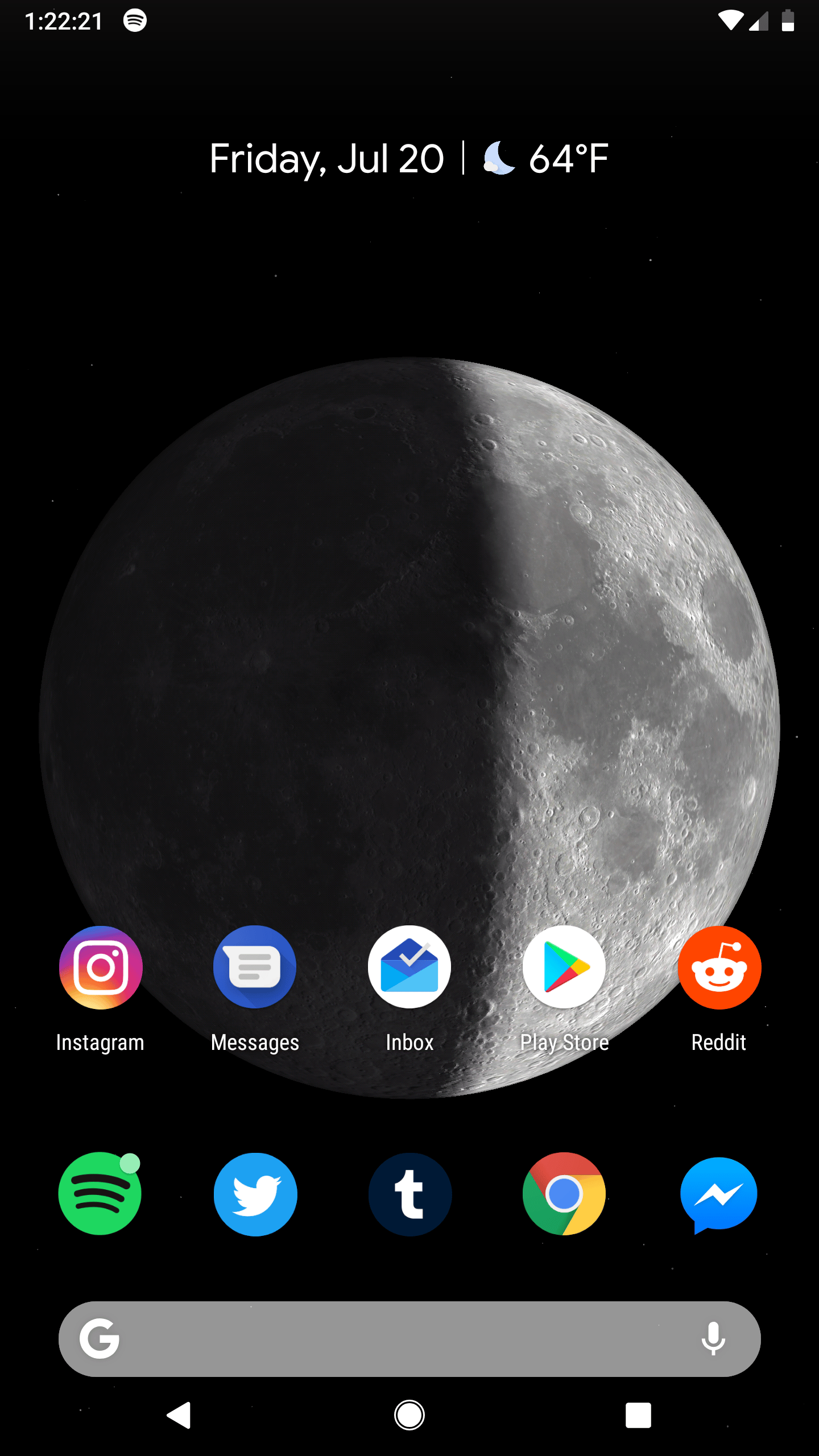 The moon live wallpaper is the best of all time. pixel_phones