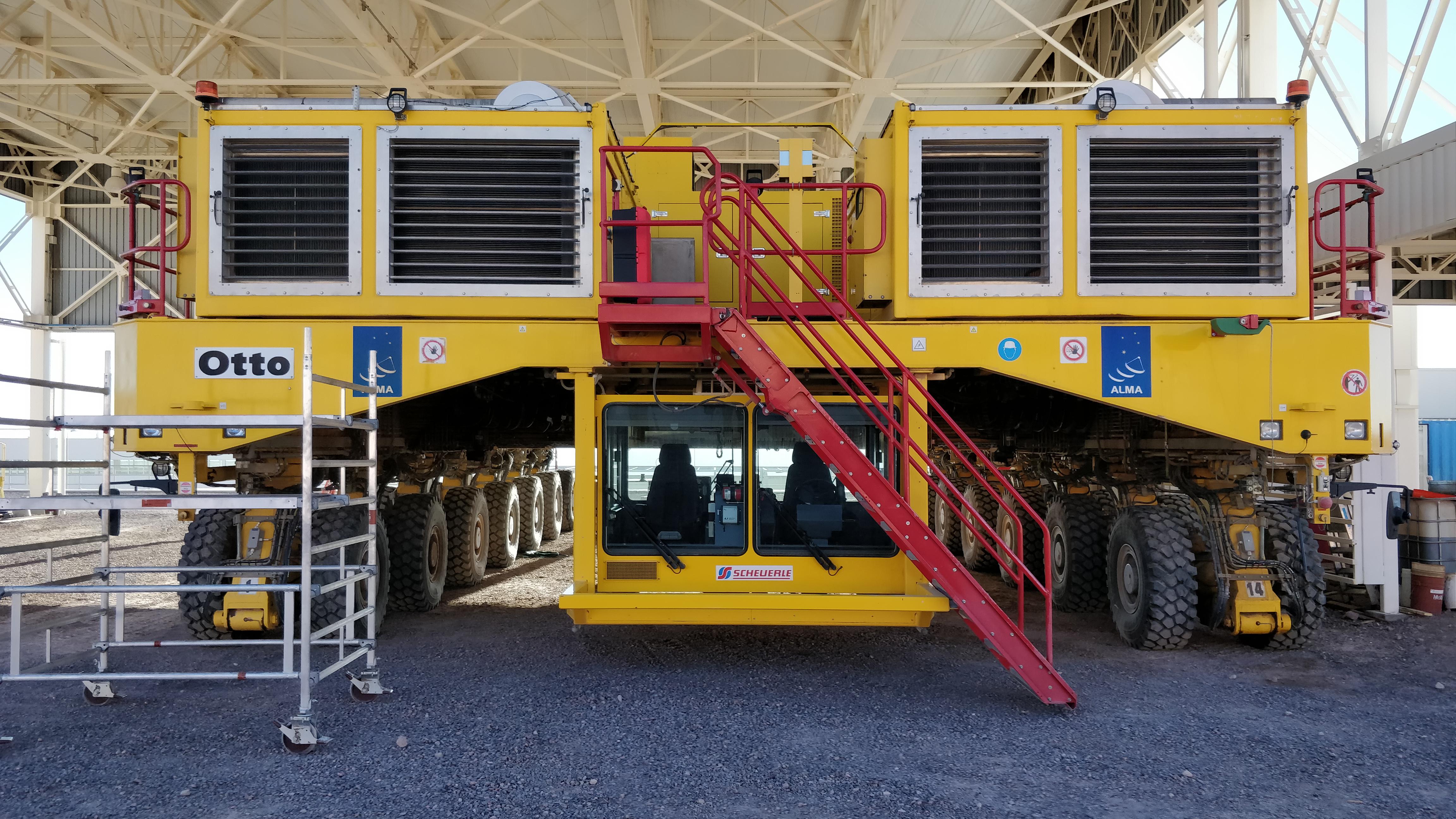 One of the two gigantic machines especially built to move ALMA antennas