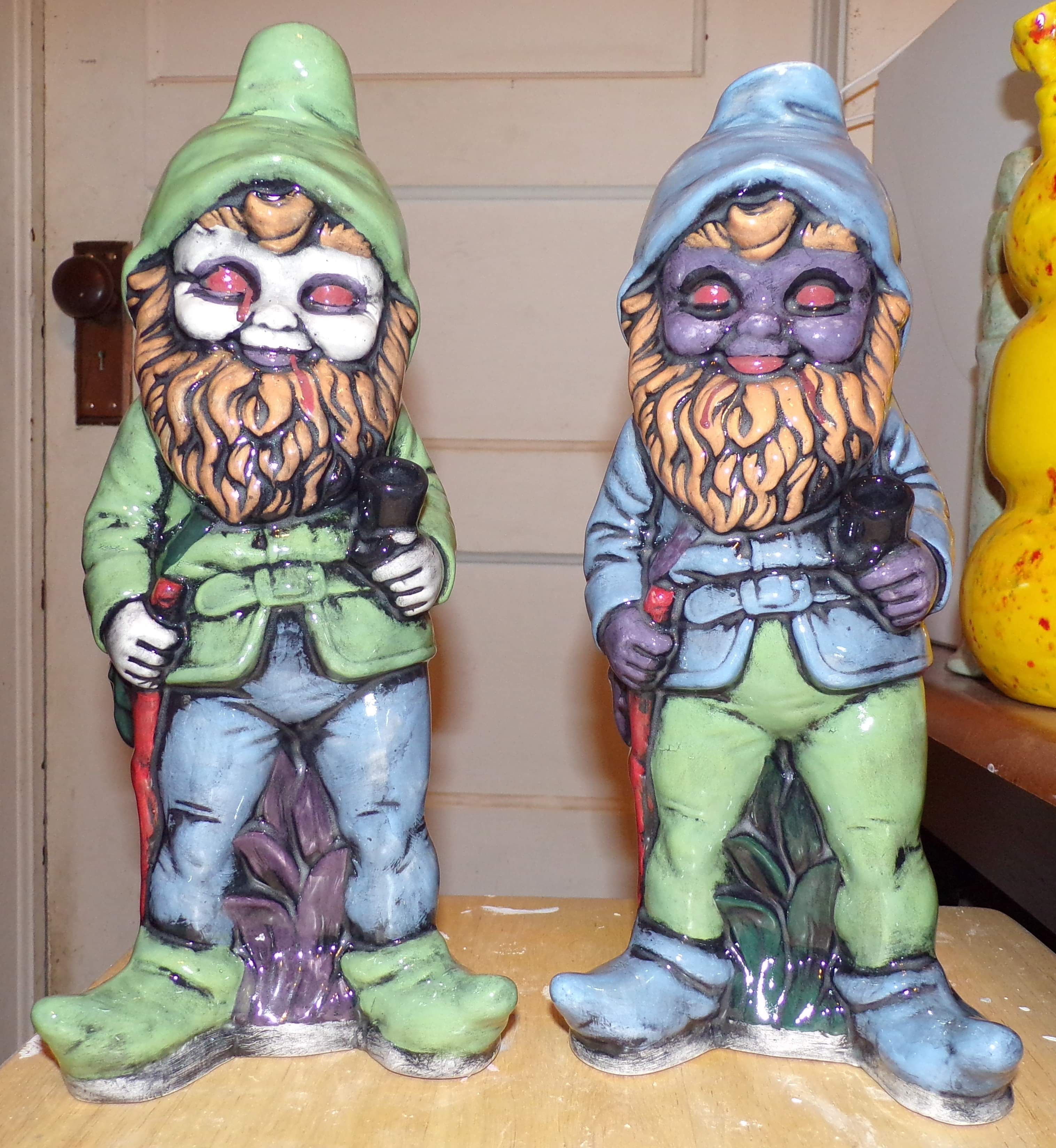 A couple of ceramic zombie garden gnome water pipes r/somethingimade