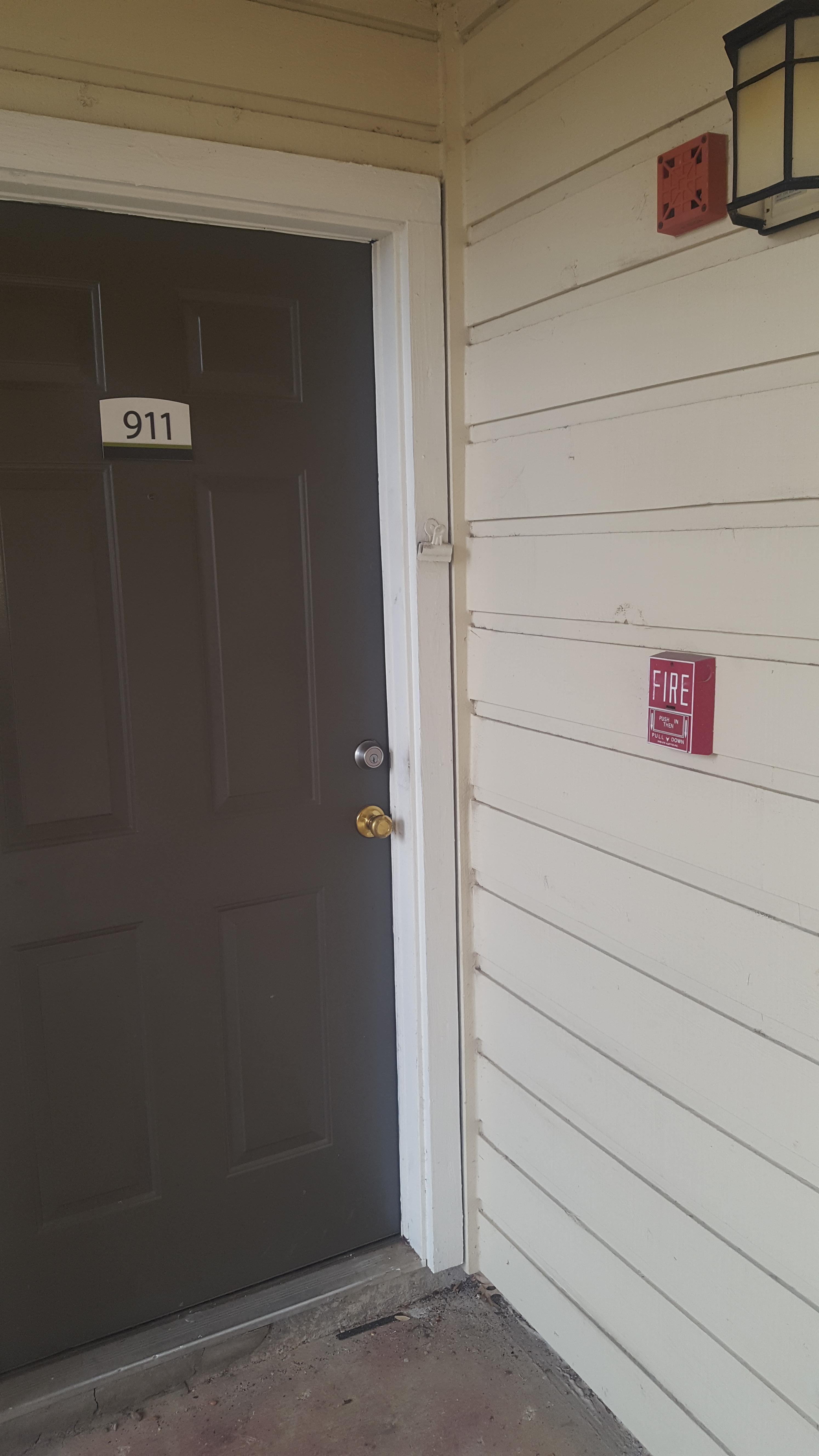 My apartment number is 911 which also happens to be the only apartment