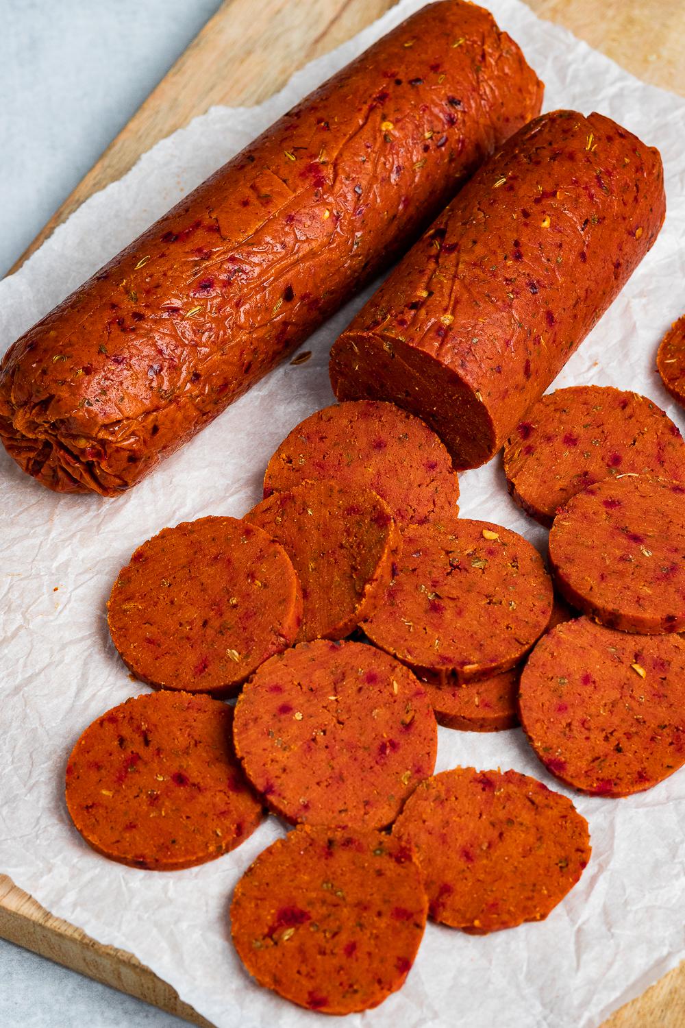 Vegan Pepperoni Made From Seitan r/veganrecipes