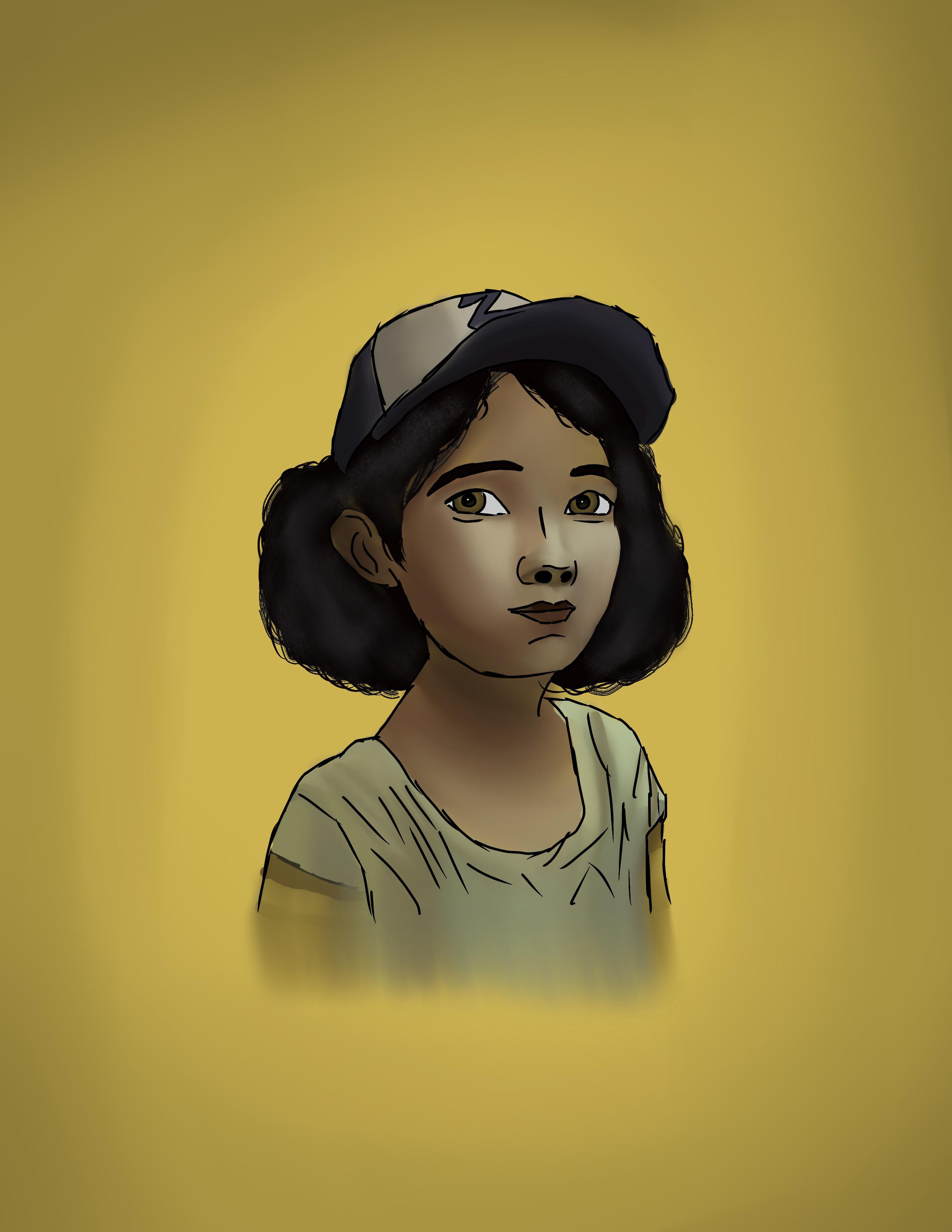 Clementine Day 2 of drawing TWD characters r/TheWalkingDeadGame