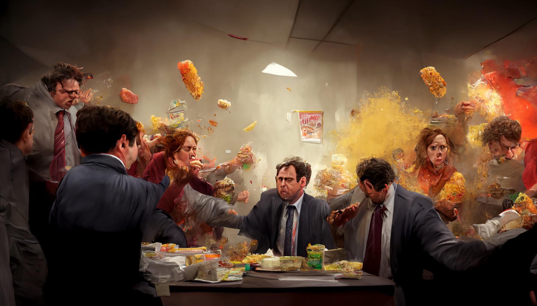 The Office Food Fight r/midjourney