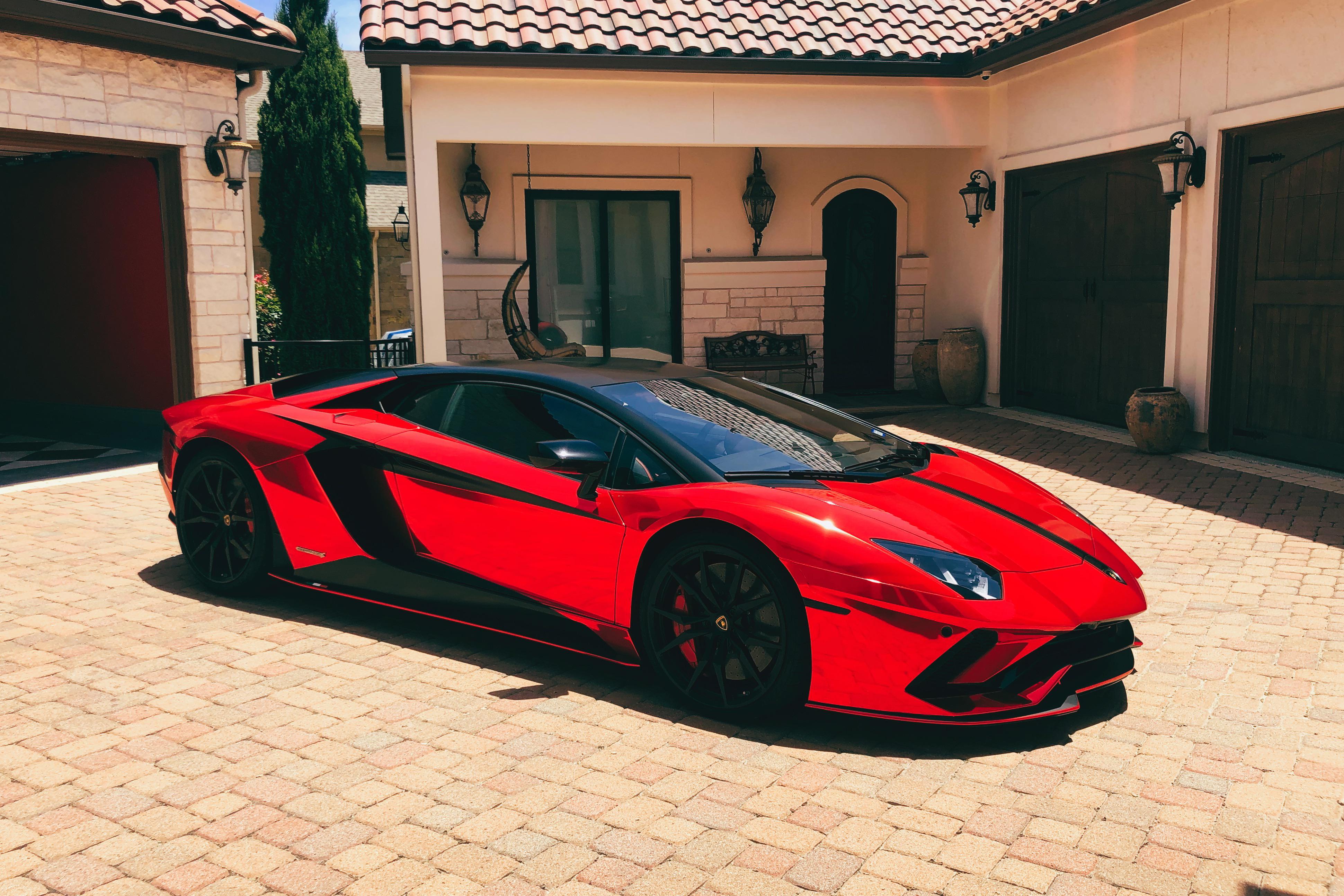 Aventador S — candy apple red chrome wrap