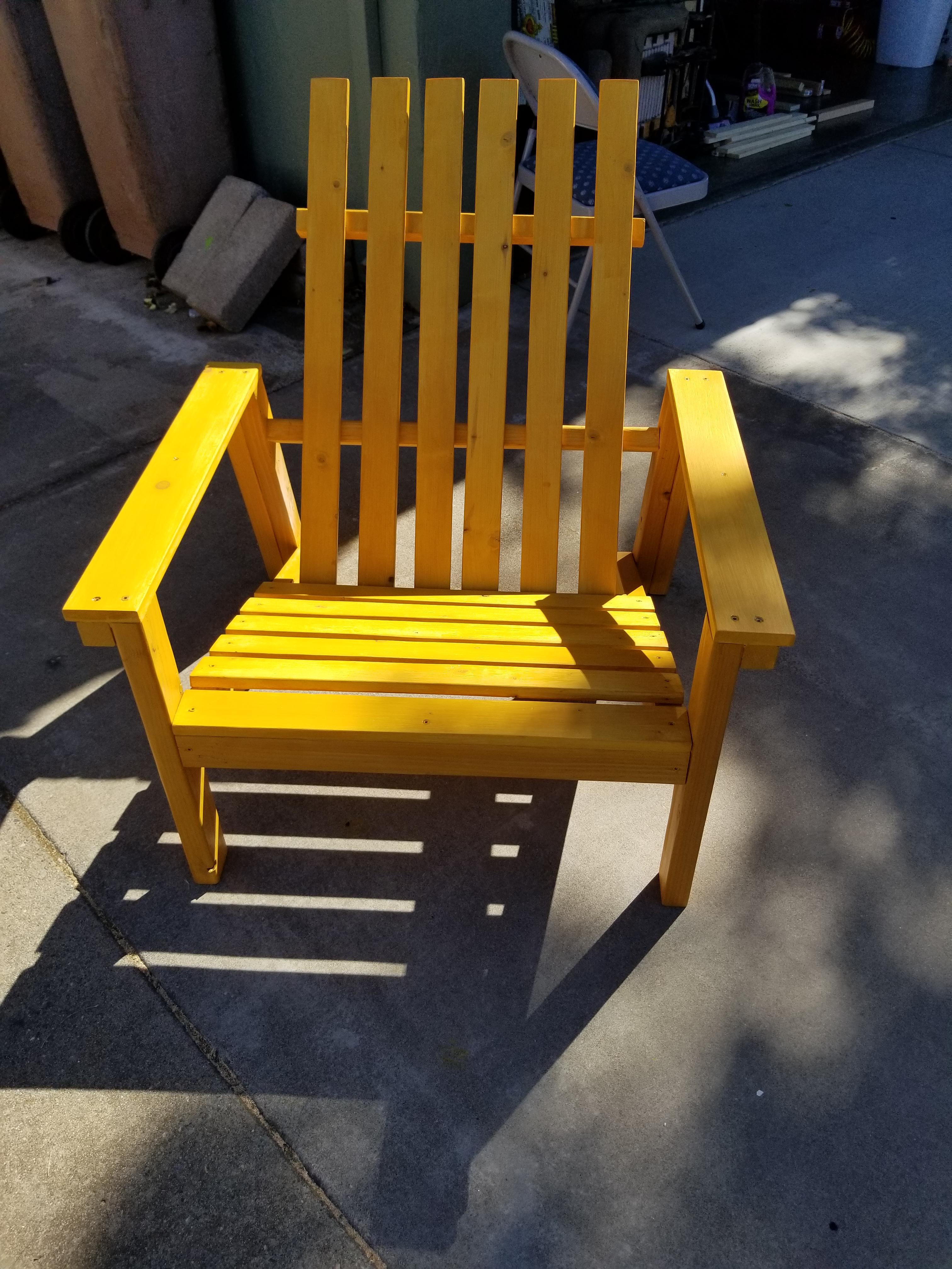 My first Adirondack chair. Made some modifications from the plans