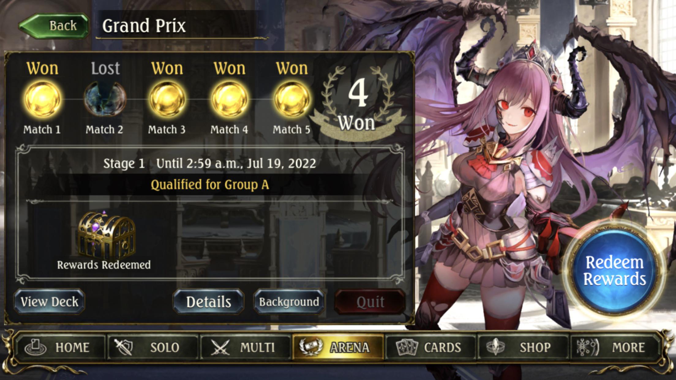 Handless blood with 4 win, a deck for beginners Shadowverse