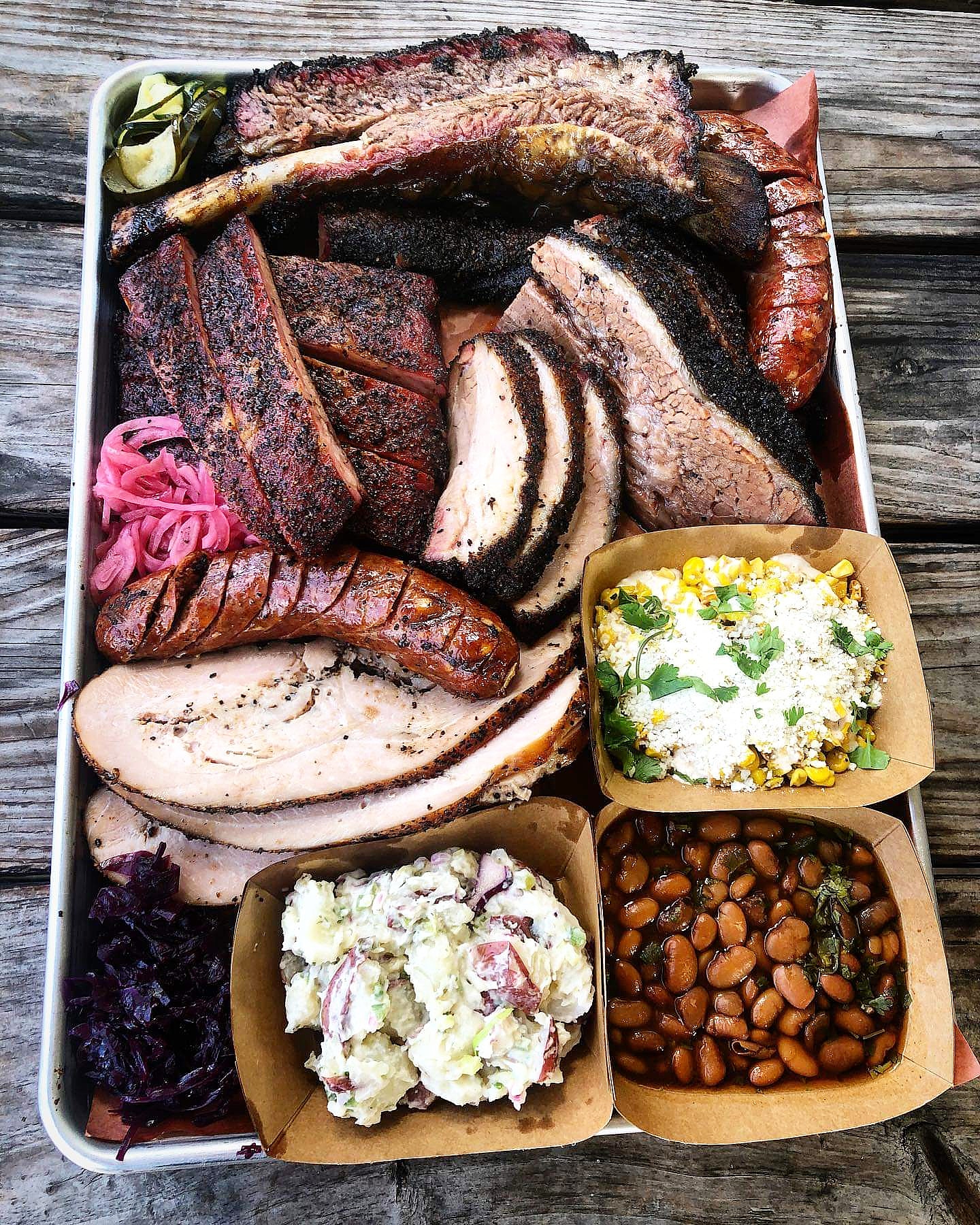 Texas bbq, beef rib, brisket, pork belly, pork ribs, Turkey, taco