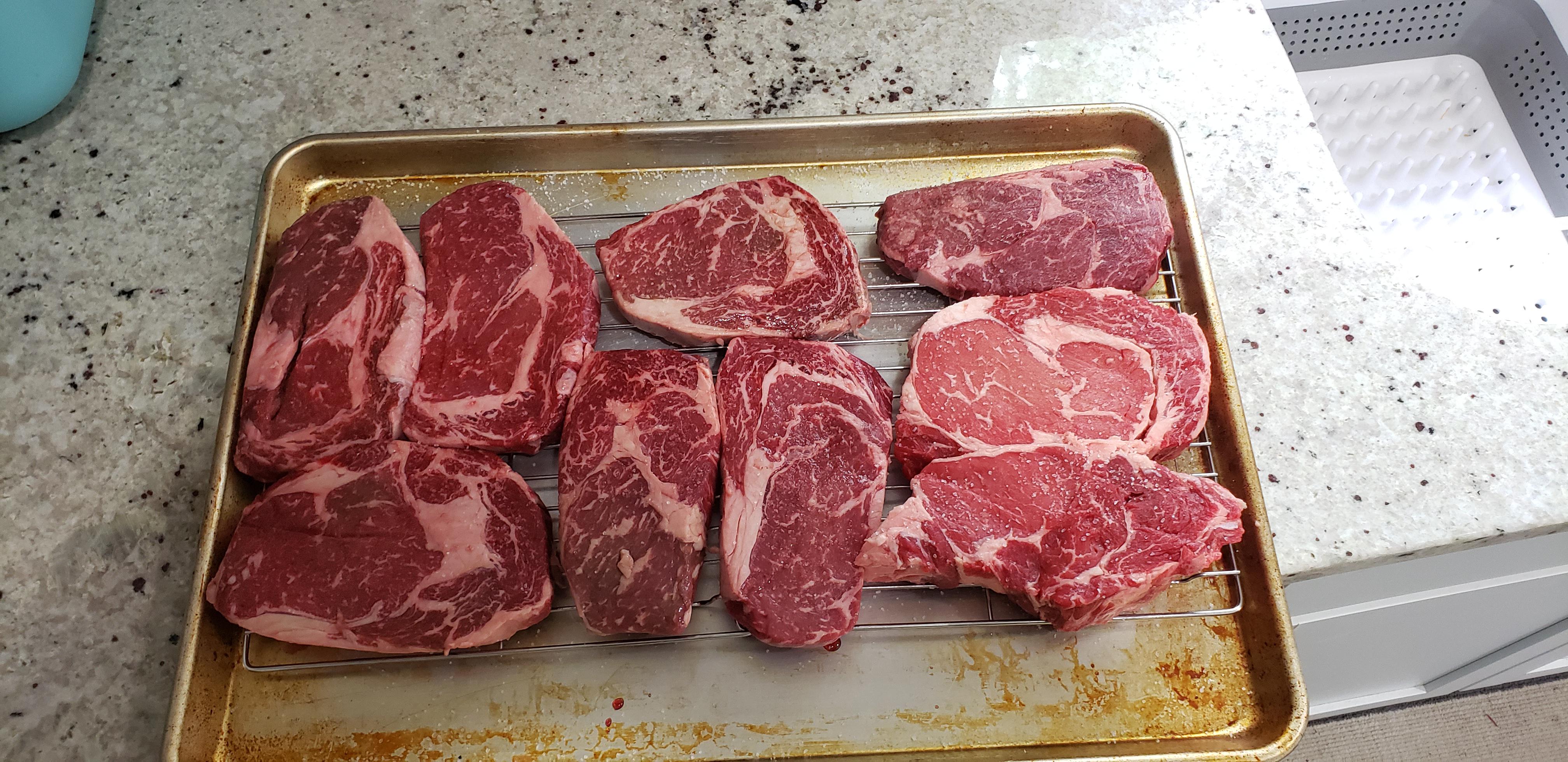 Had to grab 2 choice steaks from jewel, but the rest are prime. I've
