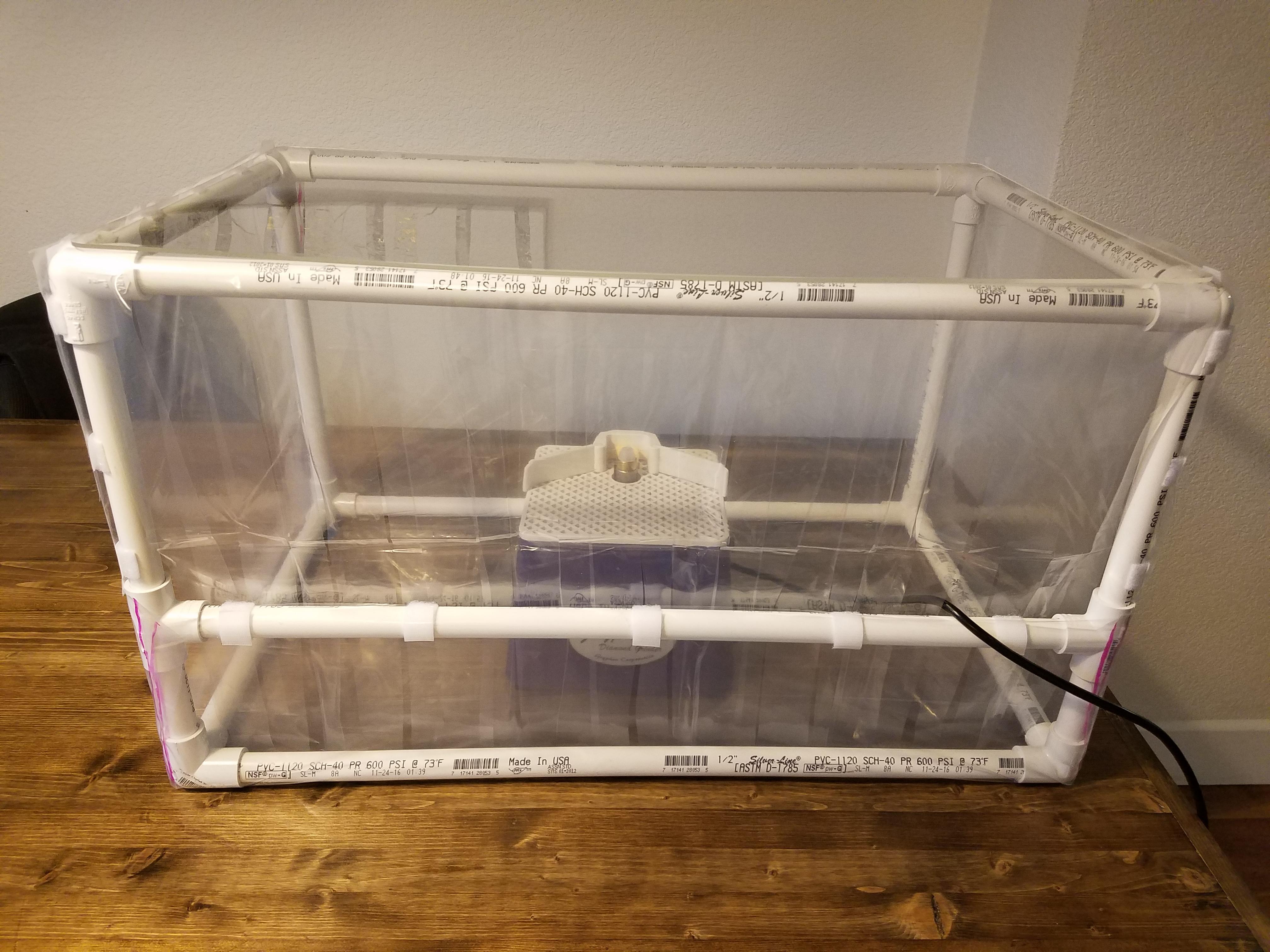 Stained glass grinder enclosure. With clear acrylic top and removable