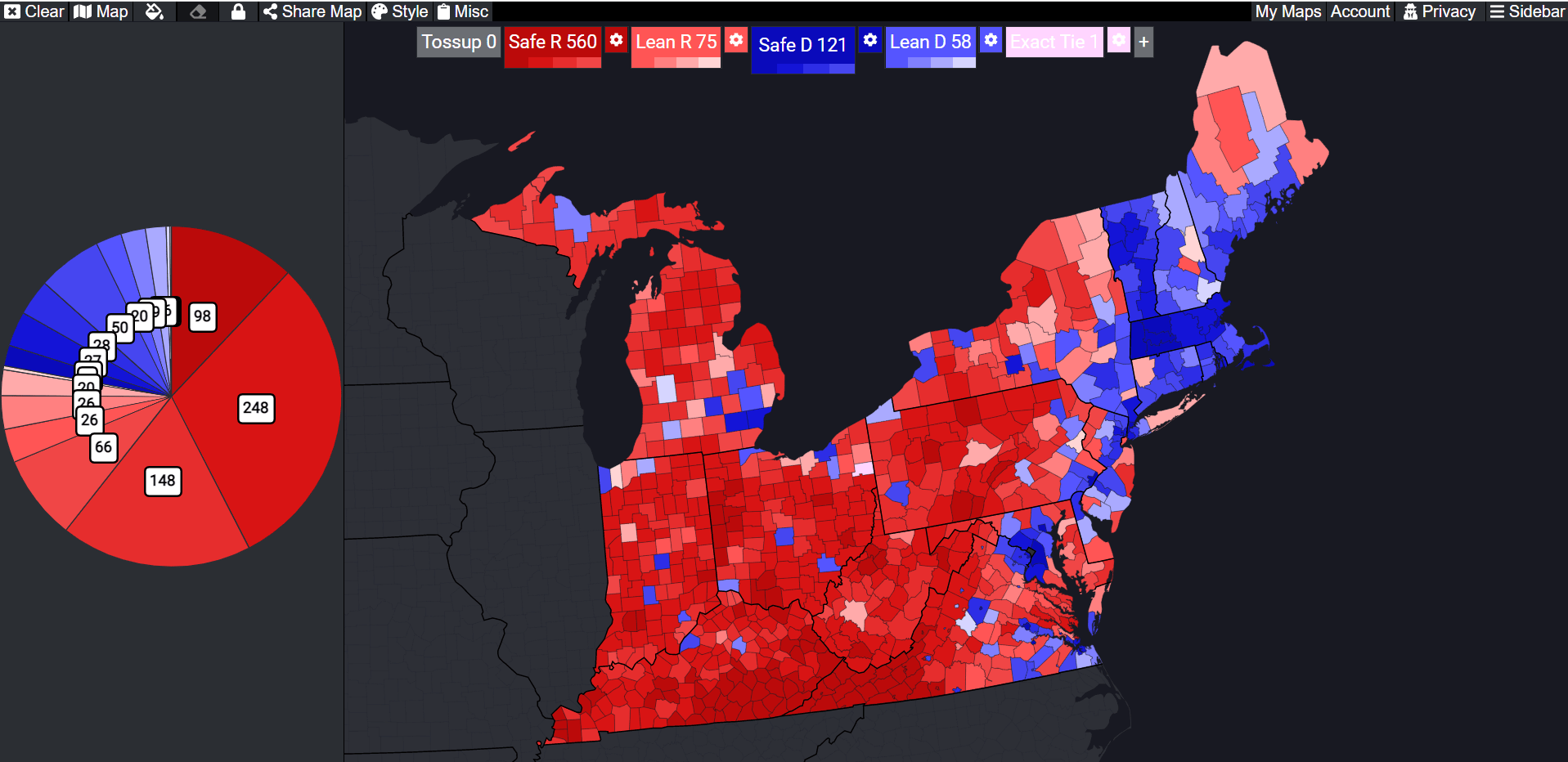 2020 United States House of Representatives County Map Part 1, The
