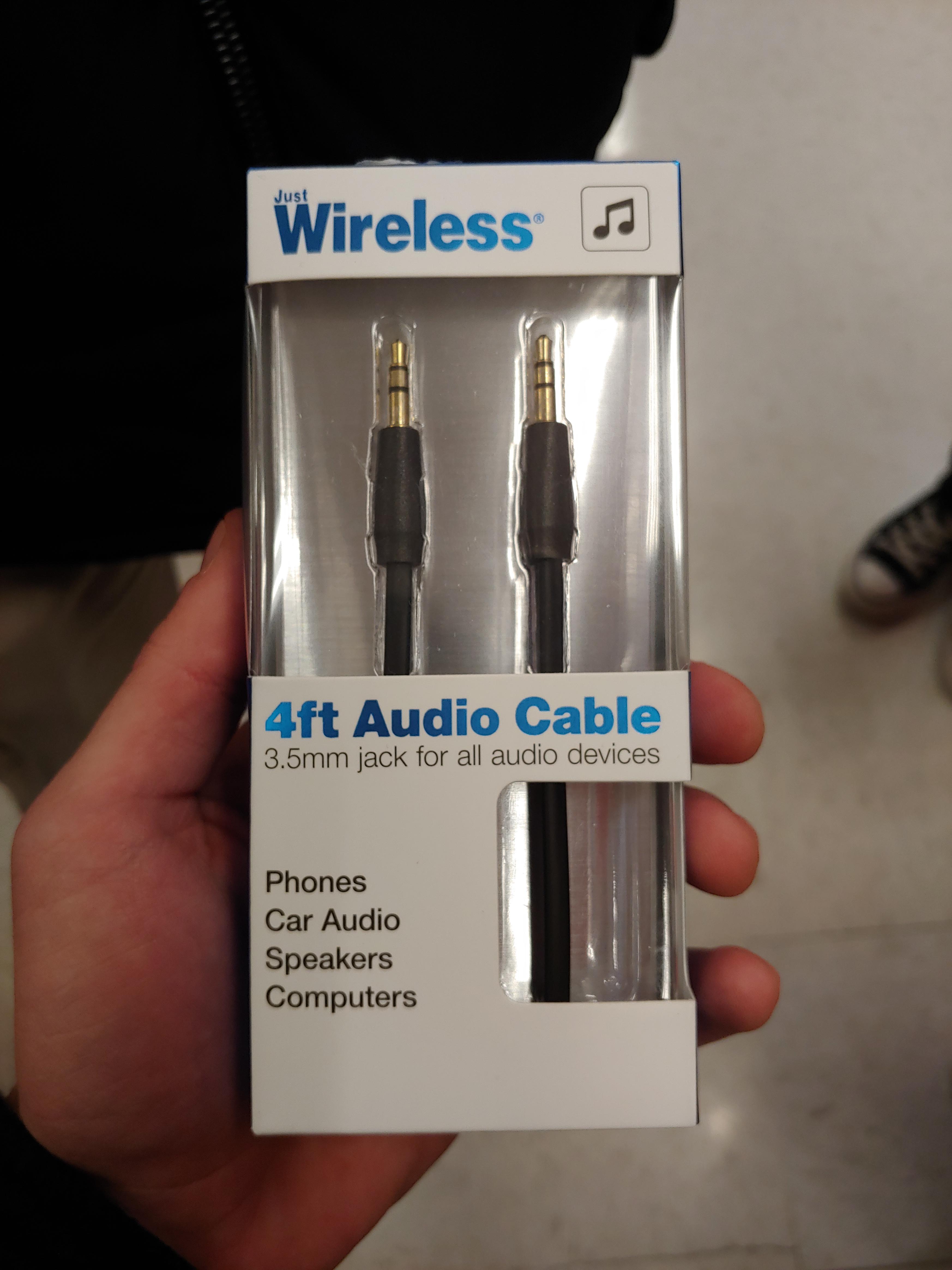 This wireless audio cable I found at target r/mildlyinteresting