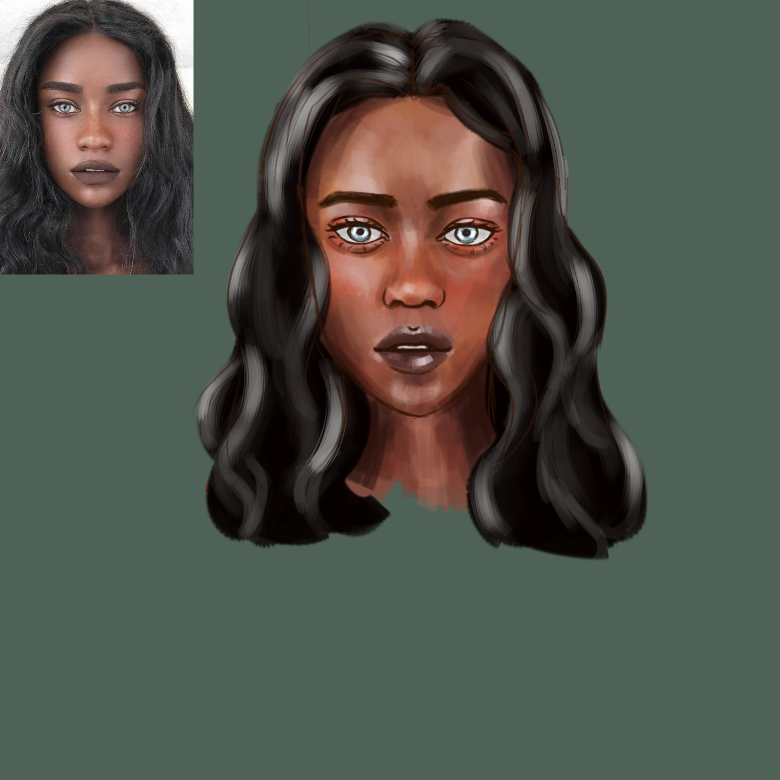 Okay gave up, don't know how to paint dark skin tones at all, send help