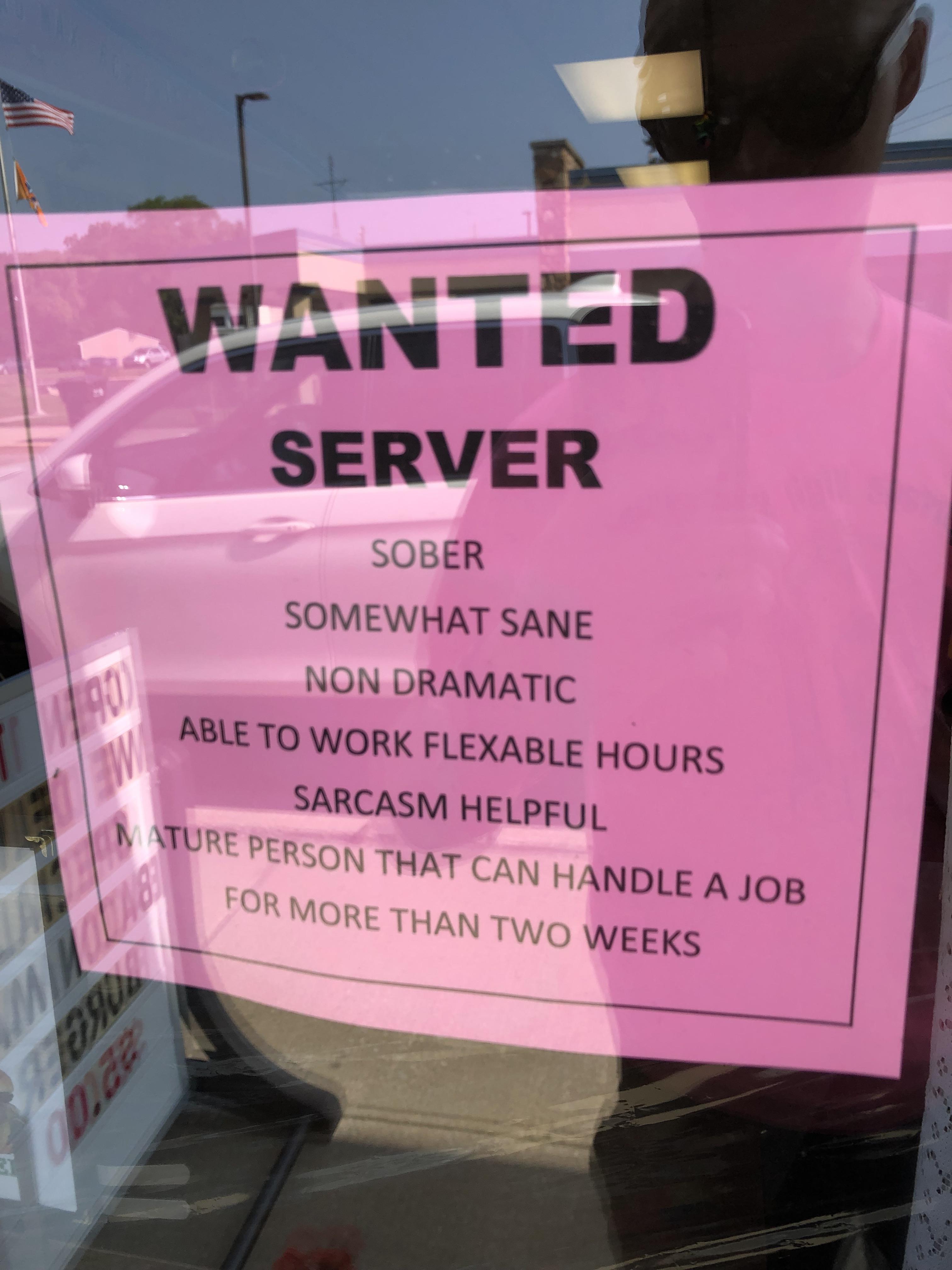 Local Job Posting Looking for Server r/ThanksManagement