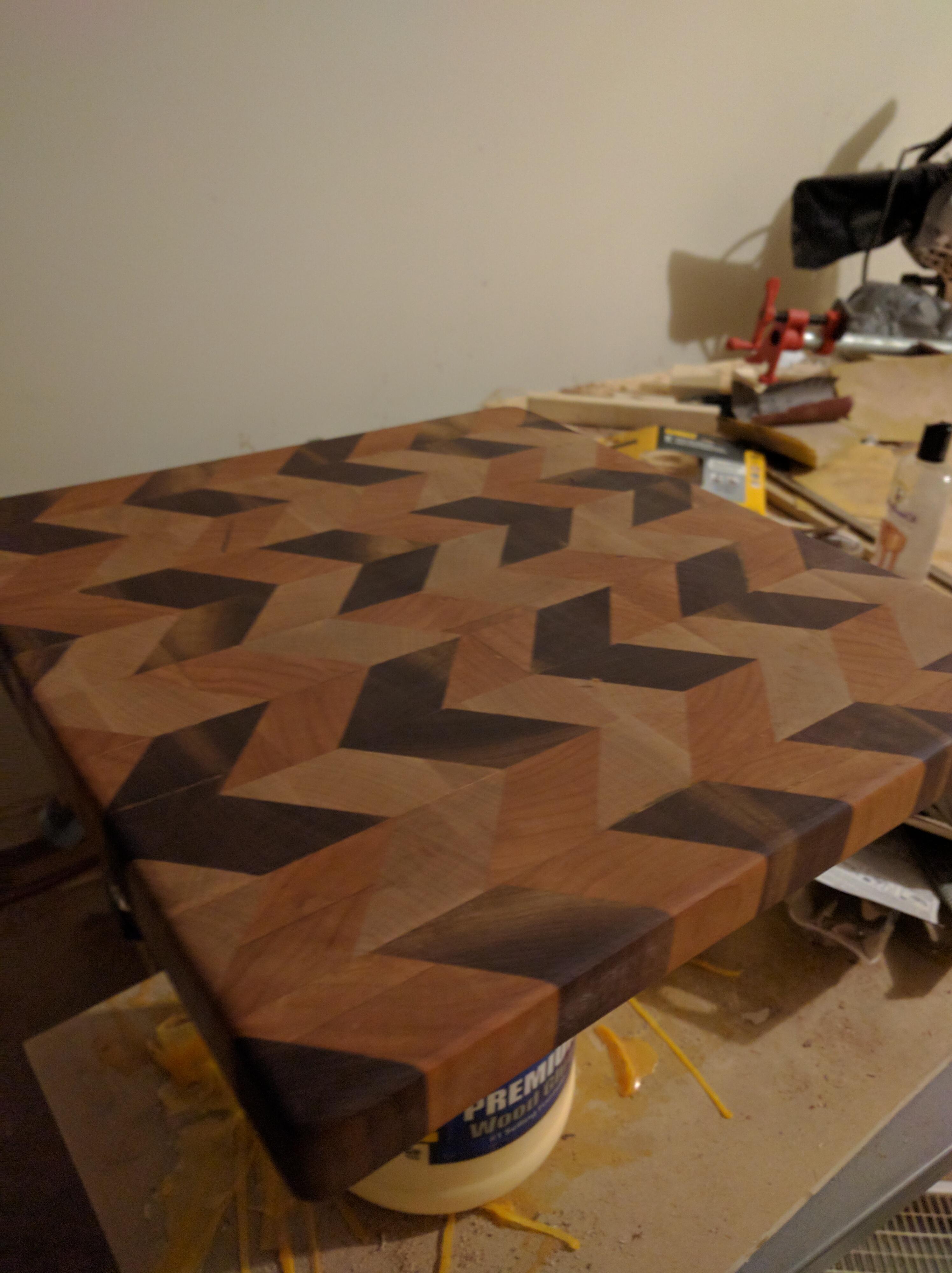 I was convinced to show you guys my first cutting board. r/woodworking