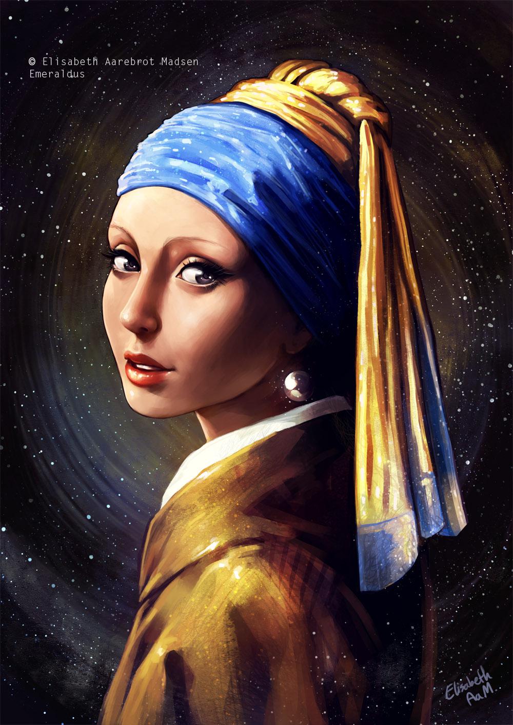 Recreating Girl with a Pearl Earring, me, digital painting, 2020 r/Art