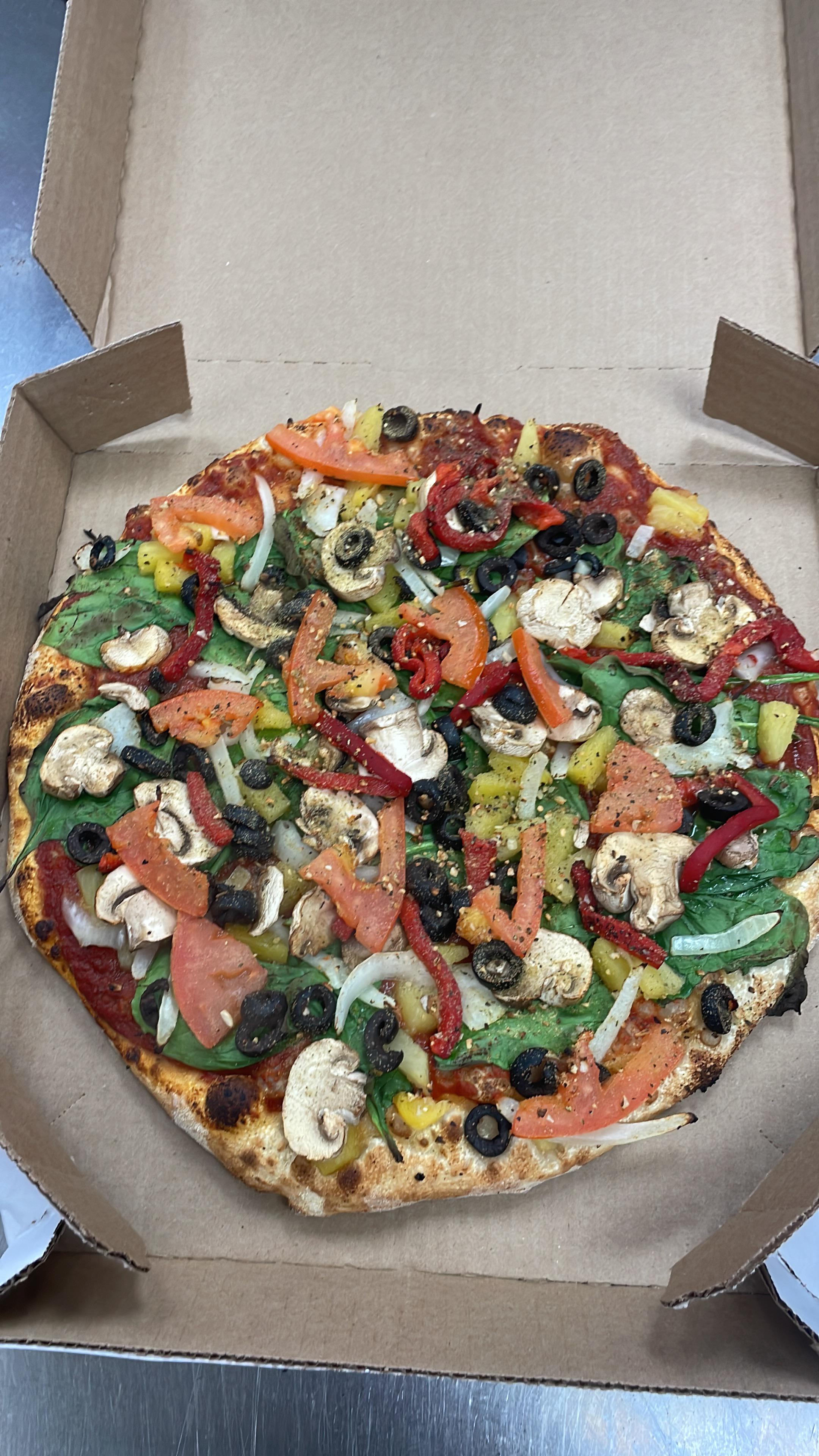 No cheese no provolone Pacific Veggie for all my Dominos employees out