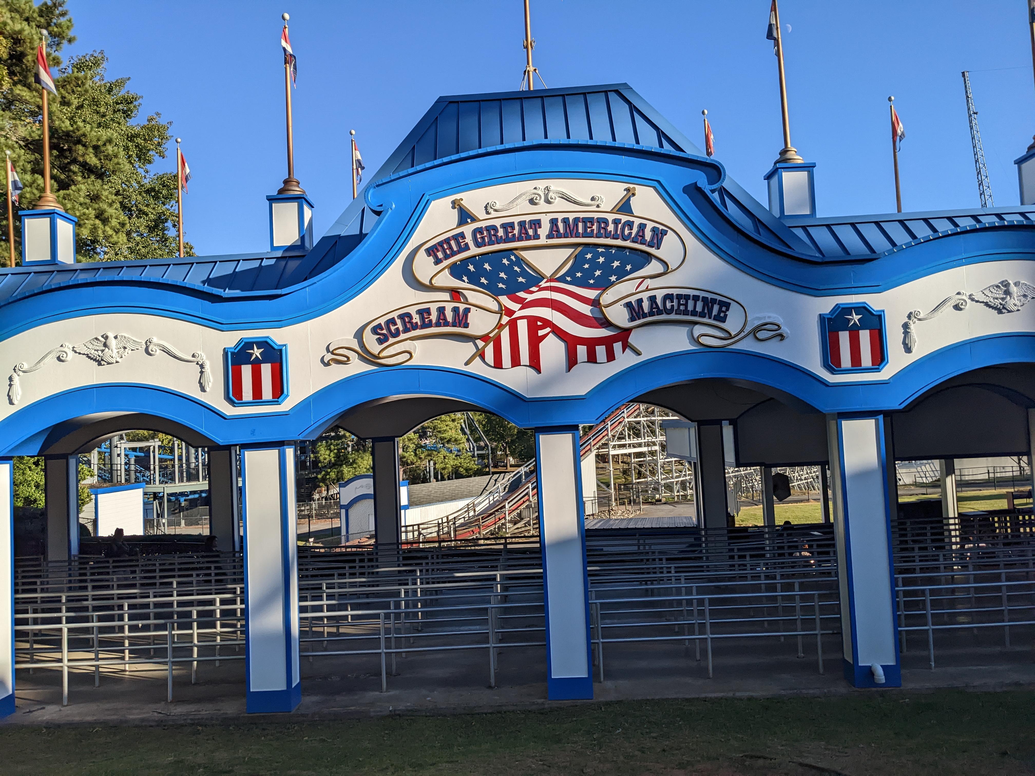 It's my first time riding [Great American Scream Machine] at [Six Flags