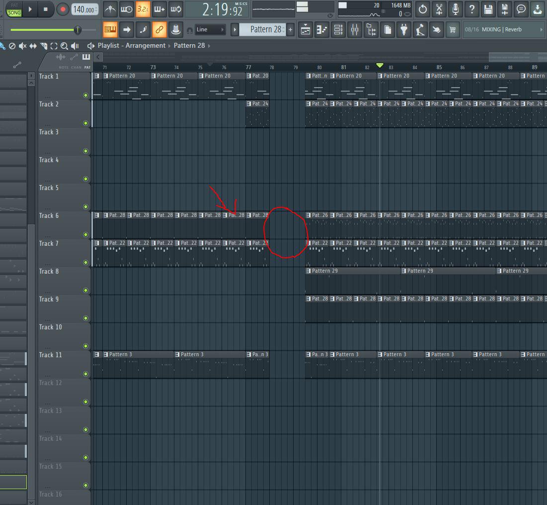 pattern keeps going when not in playlist? i used a preset from flex and