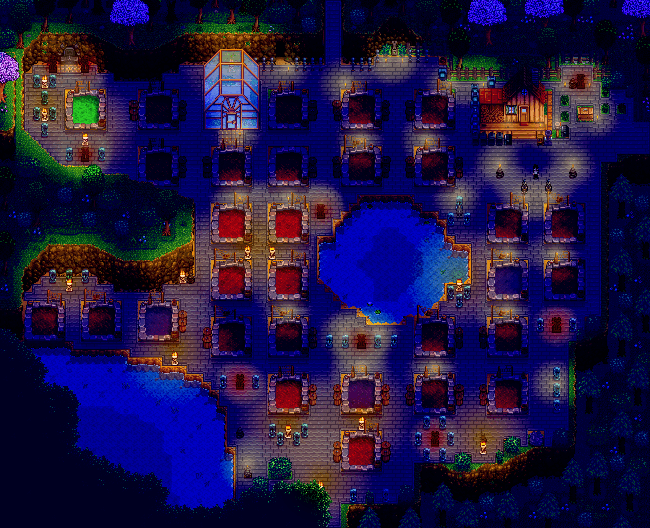 My lava eel farm, complete with thematic decor, is finally done! Sooo