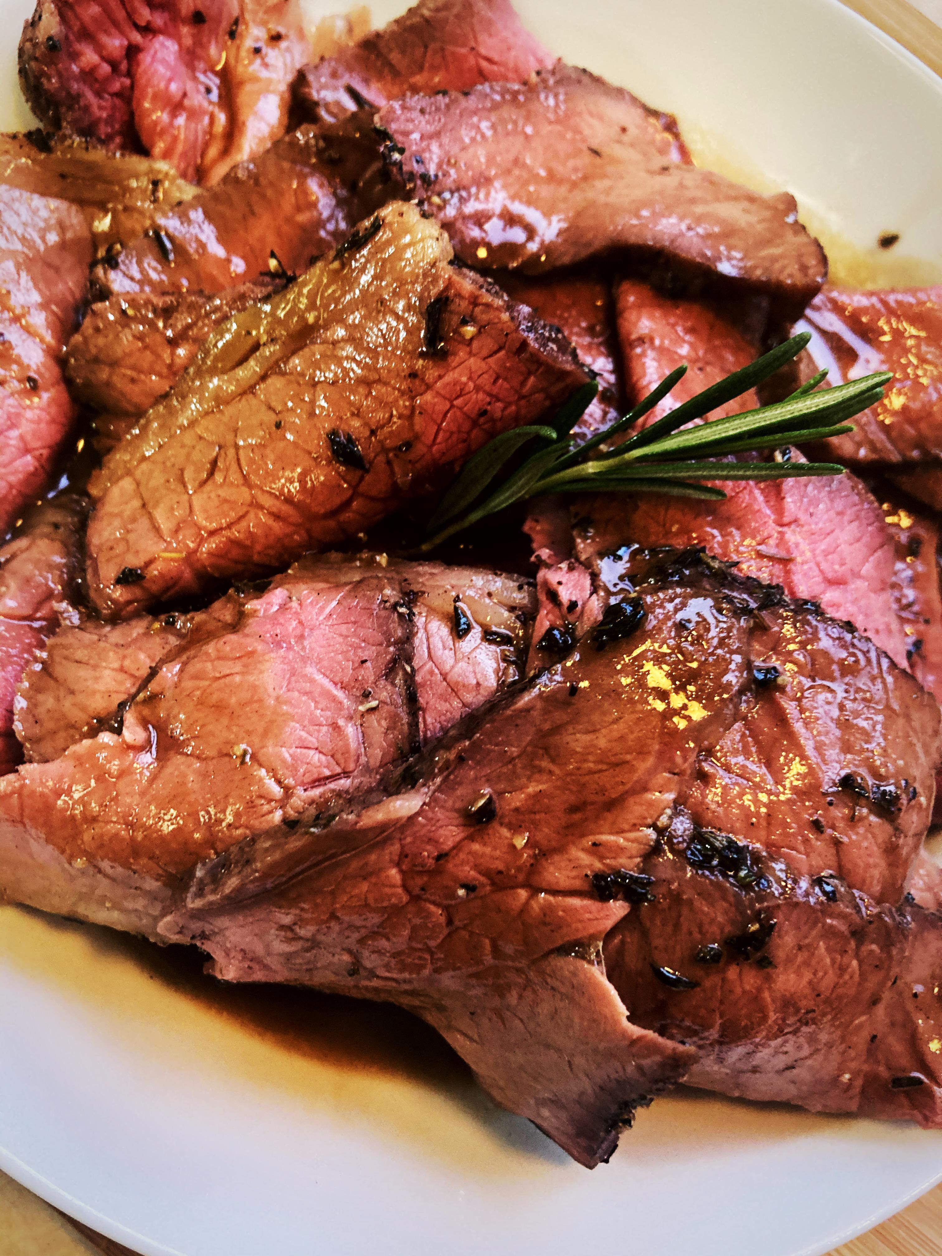 [Homemade] Bottom Round Roast Beef with Zipstyle Sauce. r/food