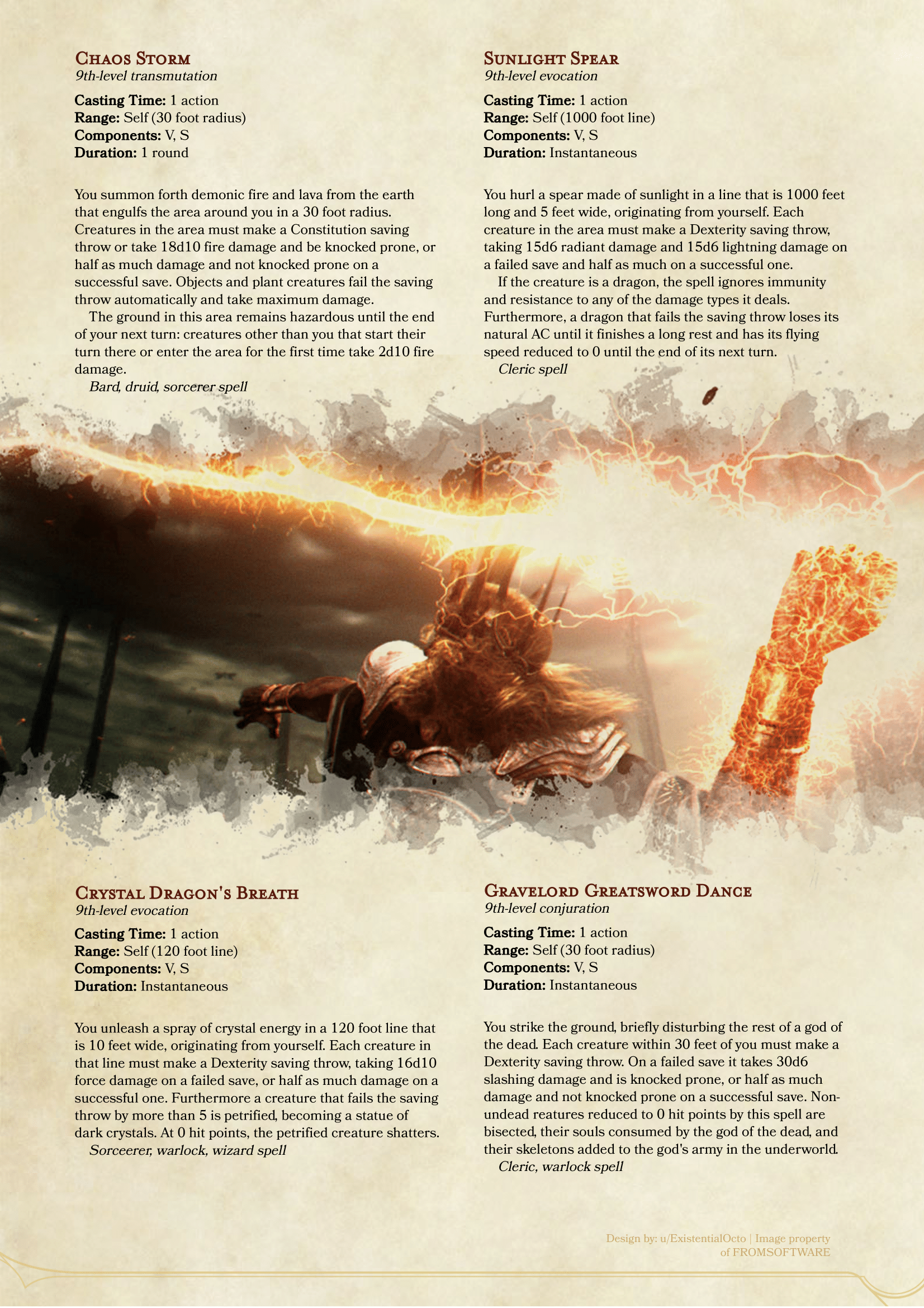 [OC] Four 9thlevel spells to grant the strength of Lords! Dark Souls