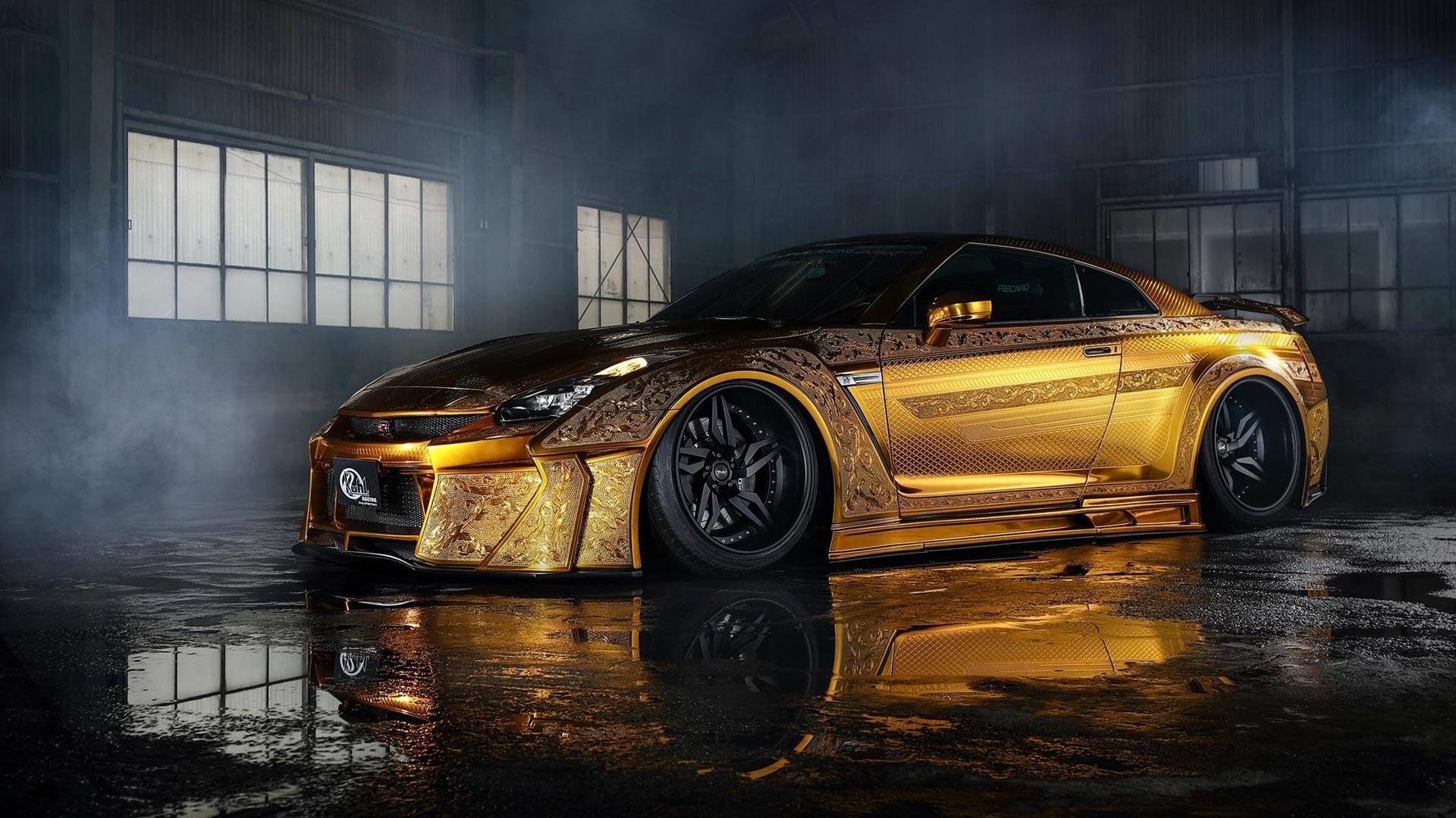 Gold engraved nissan gtr gogambar