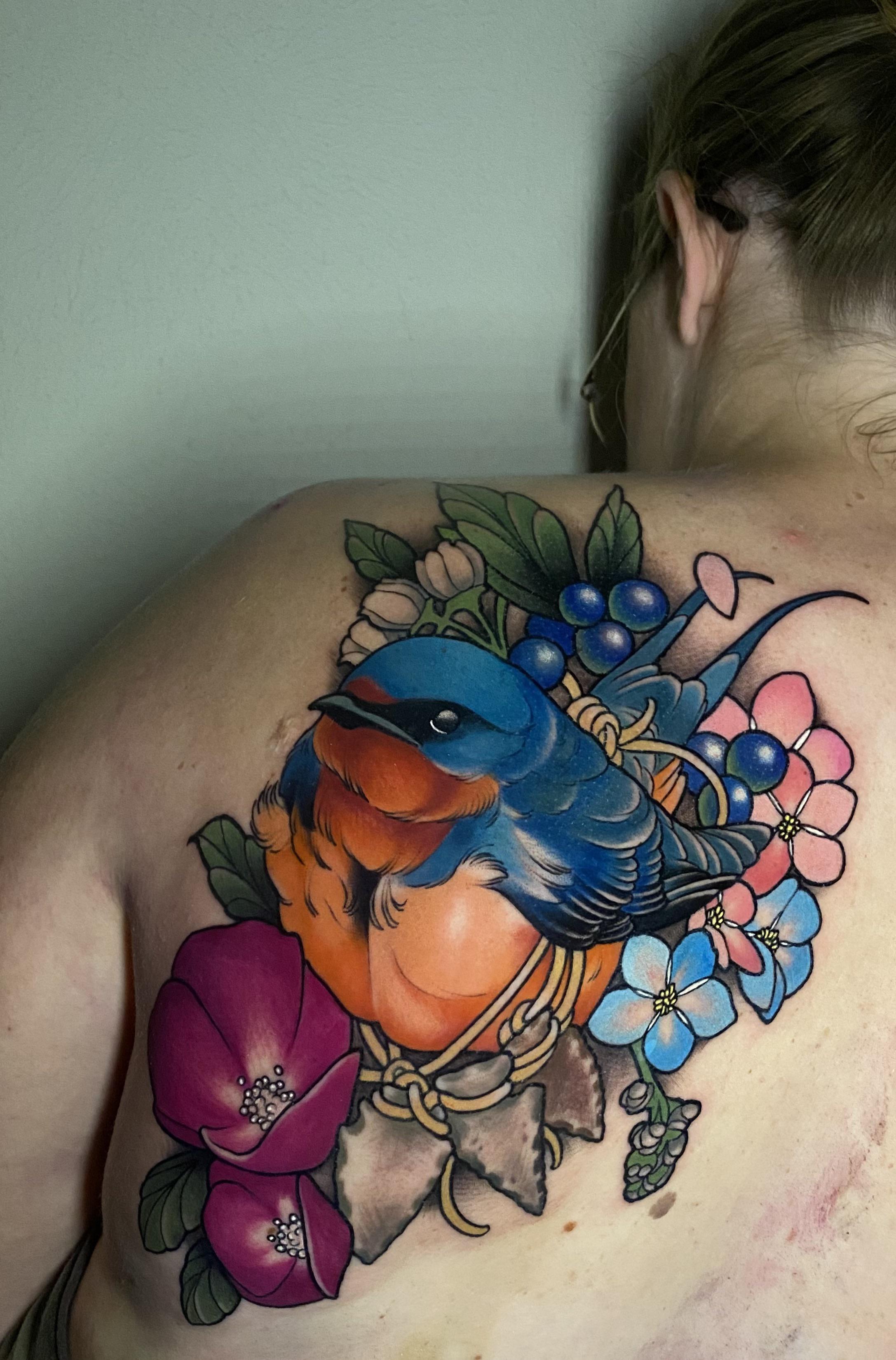 Barn Sparrow and wildflowers for each child—Tiffer Wright at Folklore Trading Co. in Dallas, TX