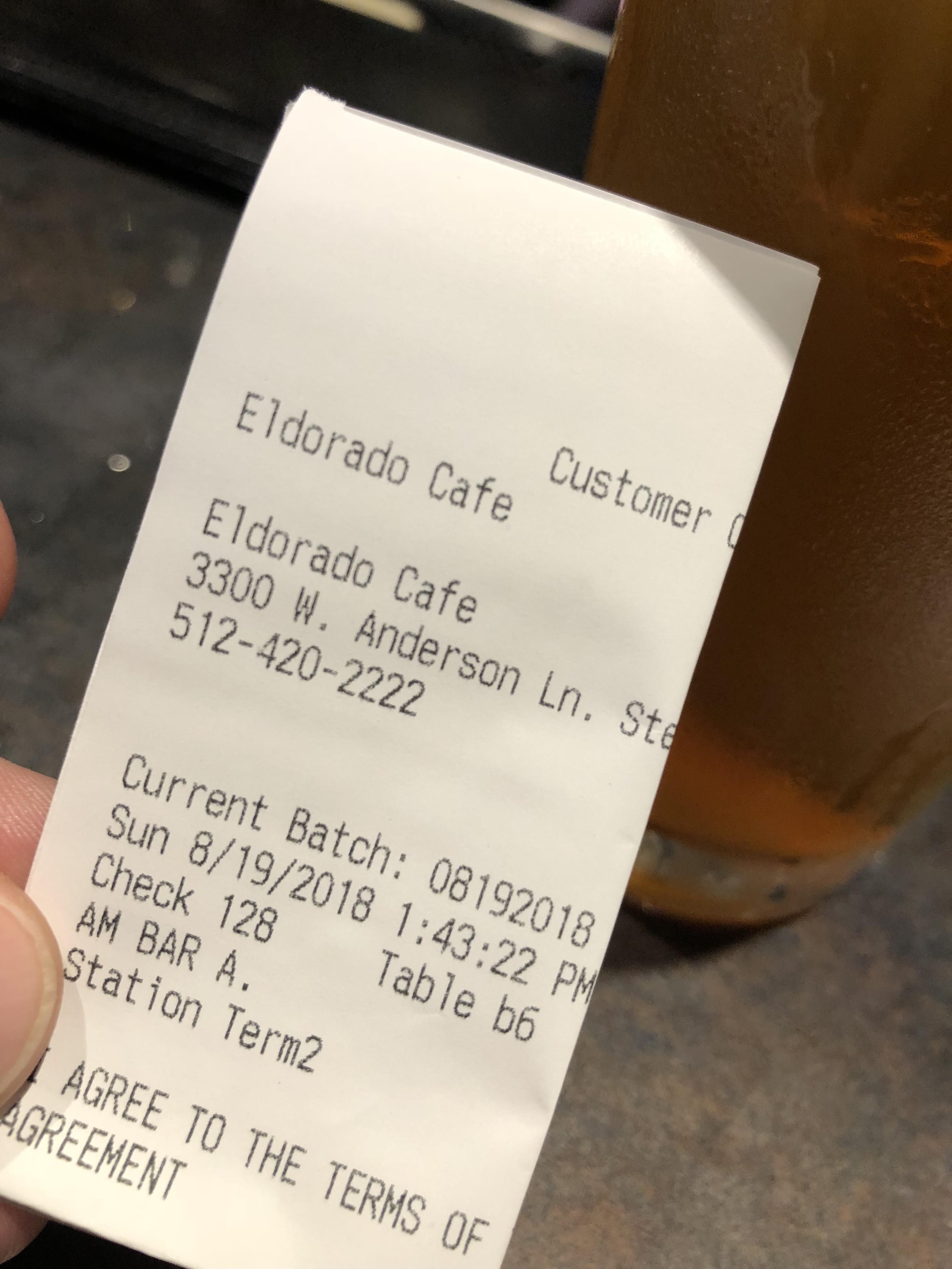 Eldorado Cafe has the most Austin phone number. r/Austin