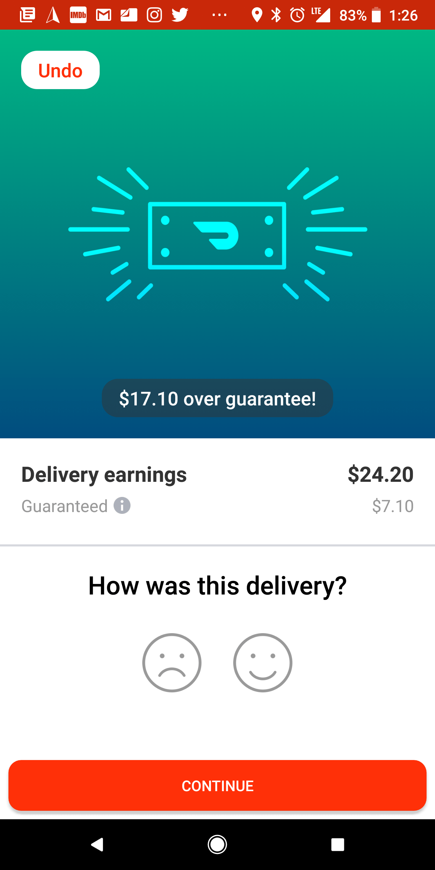 My best tip yet. 100 worth of Jersey Mike's. r/doordash