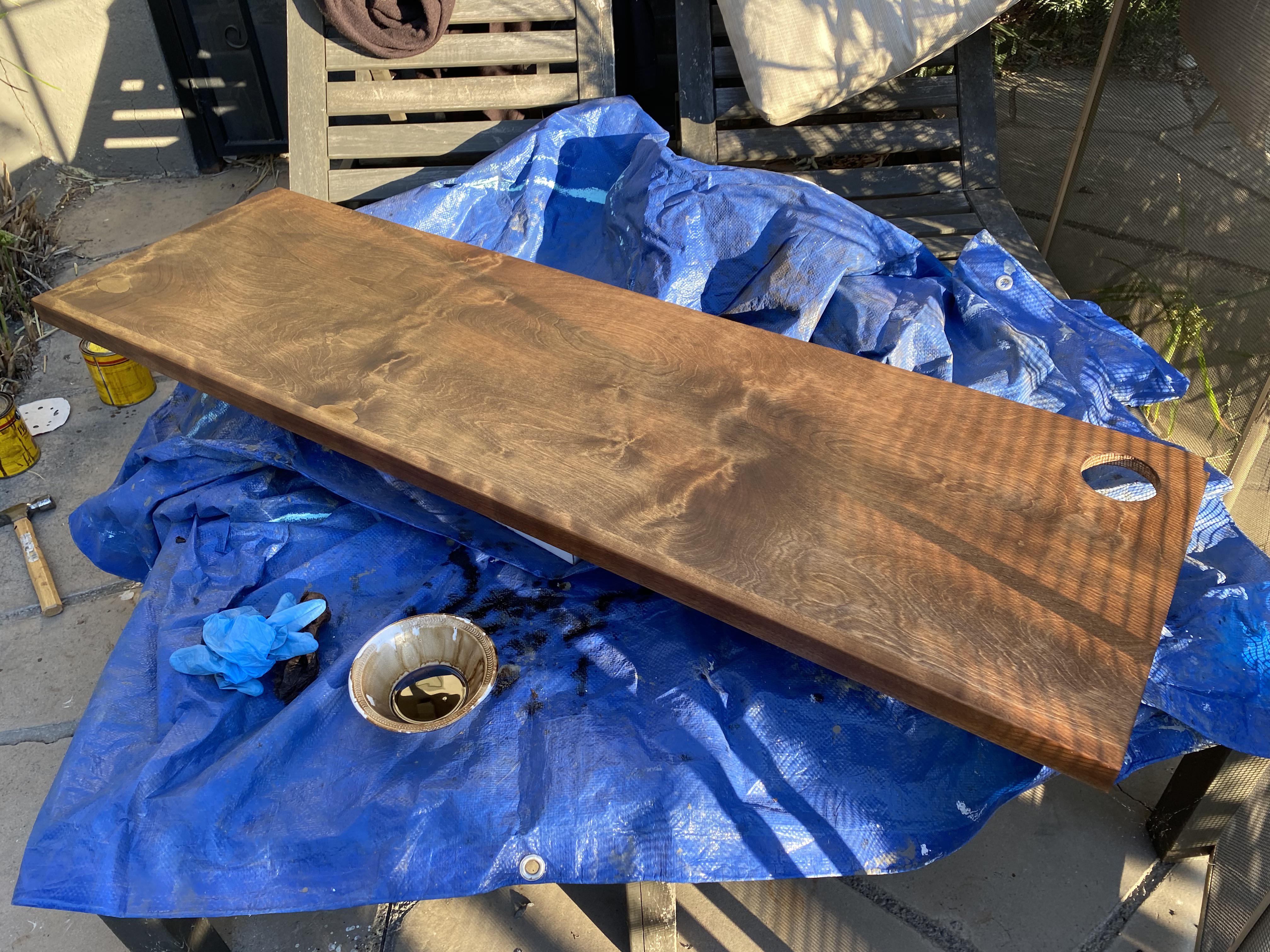 Help trying to stain this birch plywood with birch edge. I tried