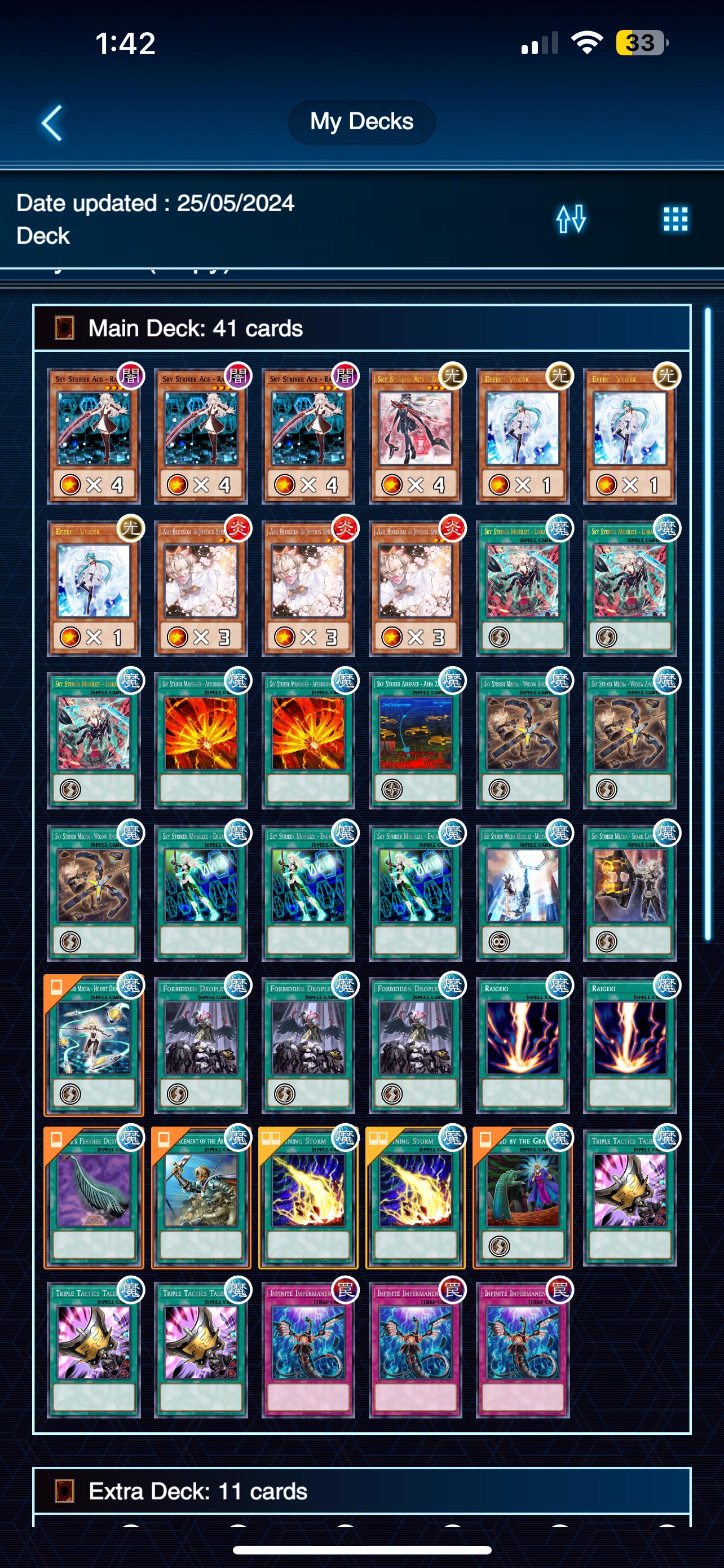 Side deck suggestions for skystriker against tenpai, unchained, branded