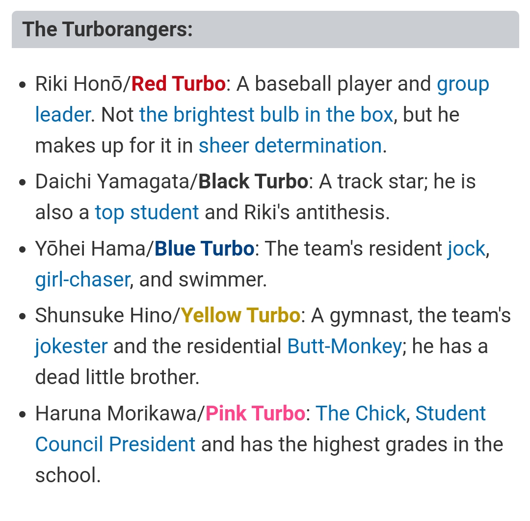 I was on the TV Tropes page for Turboranger and yeah I wonder who wrote