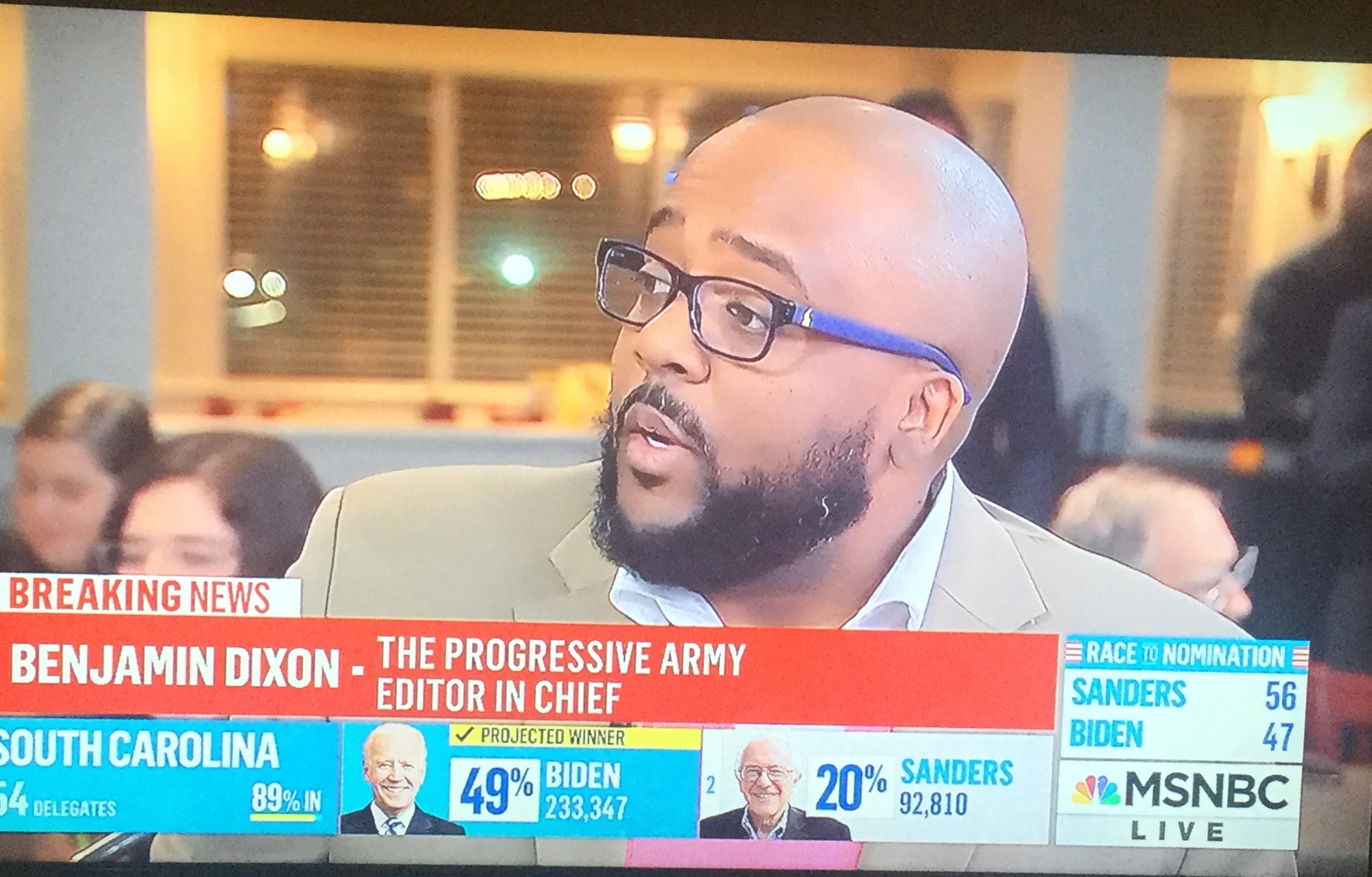 Ben Dixon is on MSNBC tonight talking South Carolina and what happens next. And now I smile like