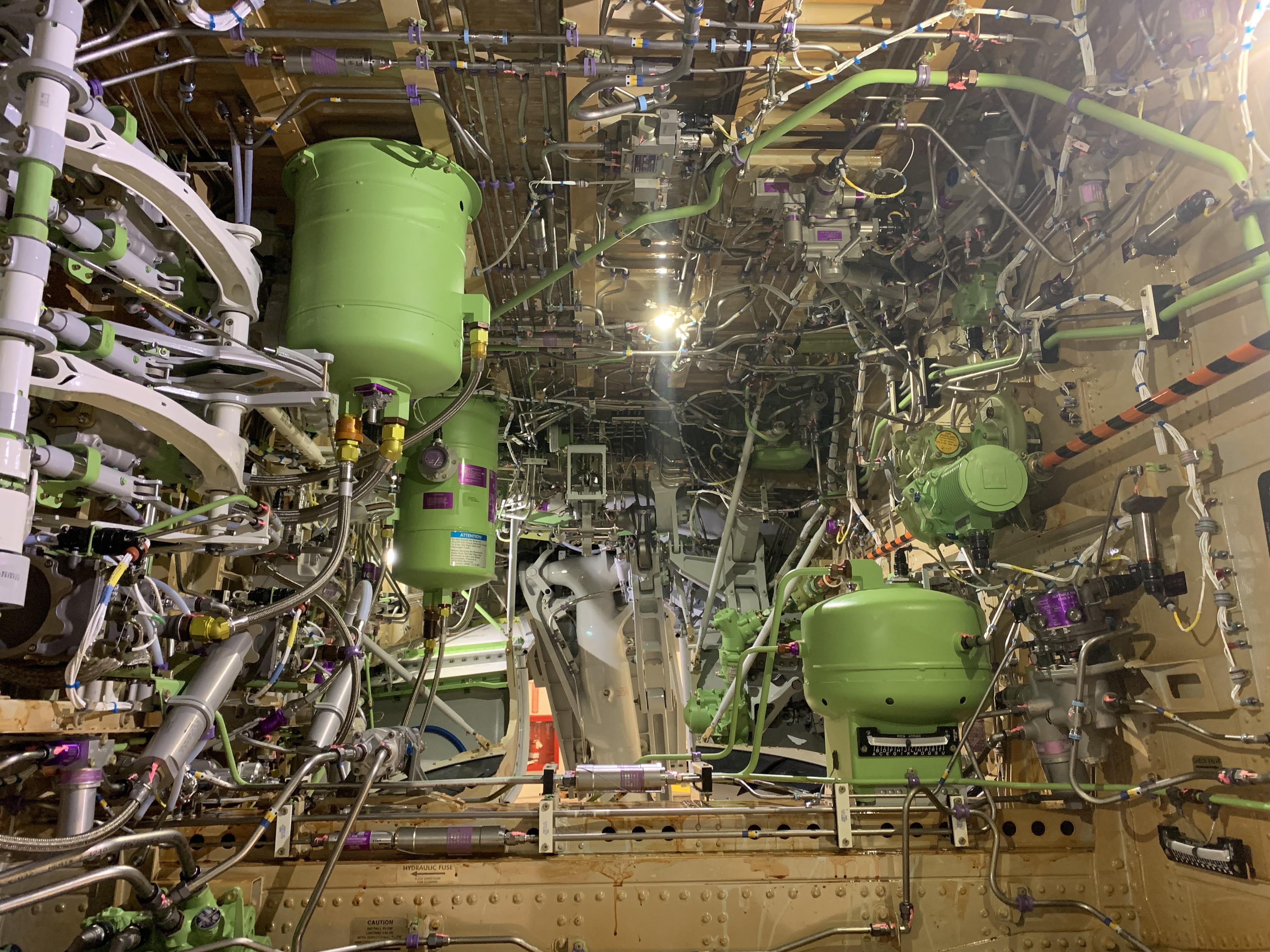 Wheel well of brand new 737900ER at Alaska prep for service r/aviation