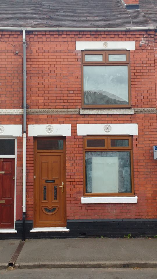 The front door of this house was installed upside down r