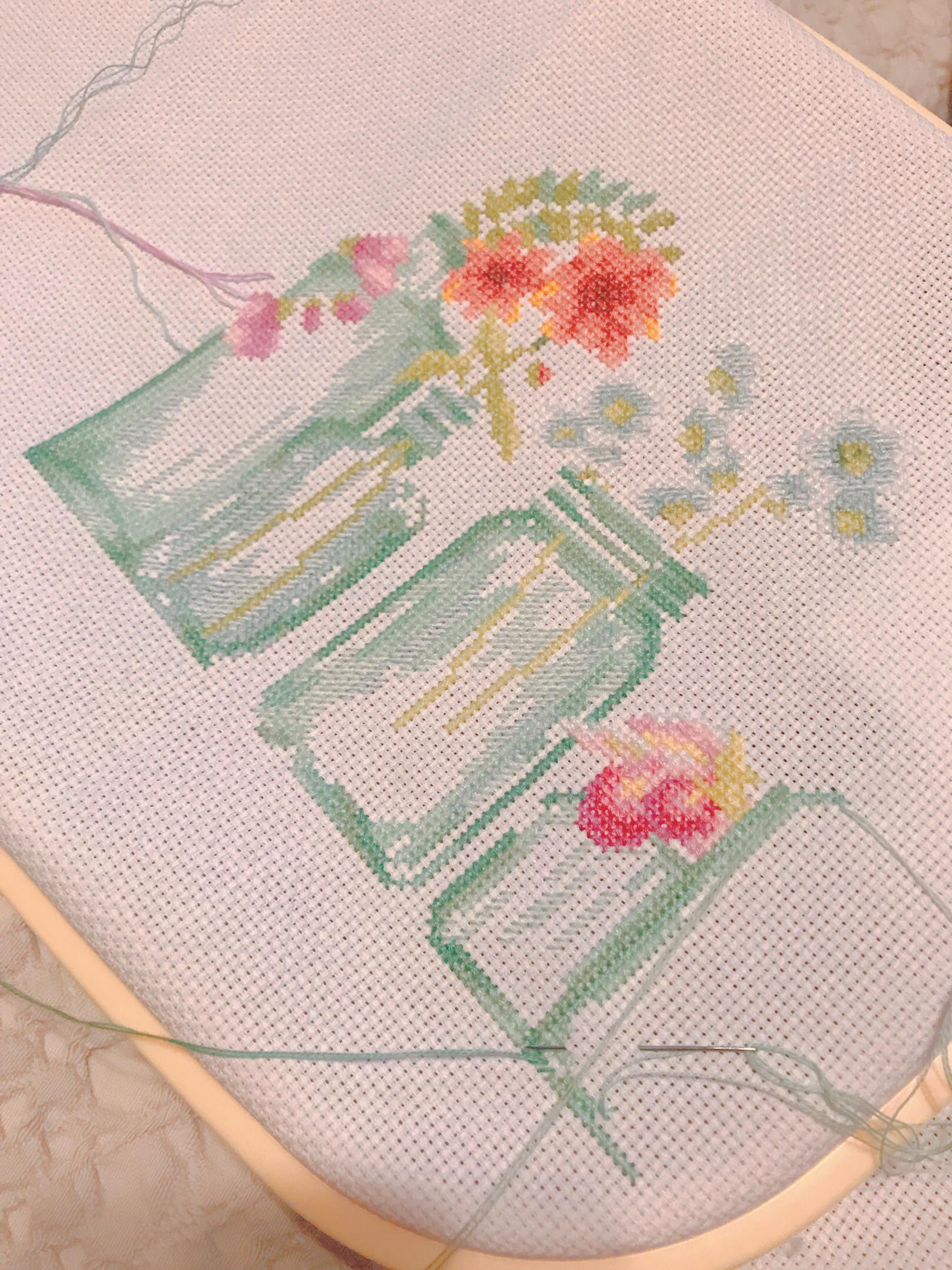 Mason Jar Flower Cross Stitch Patterns Dimensions Mason Jar Counted