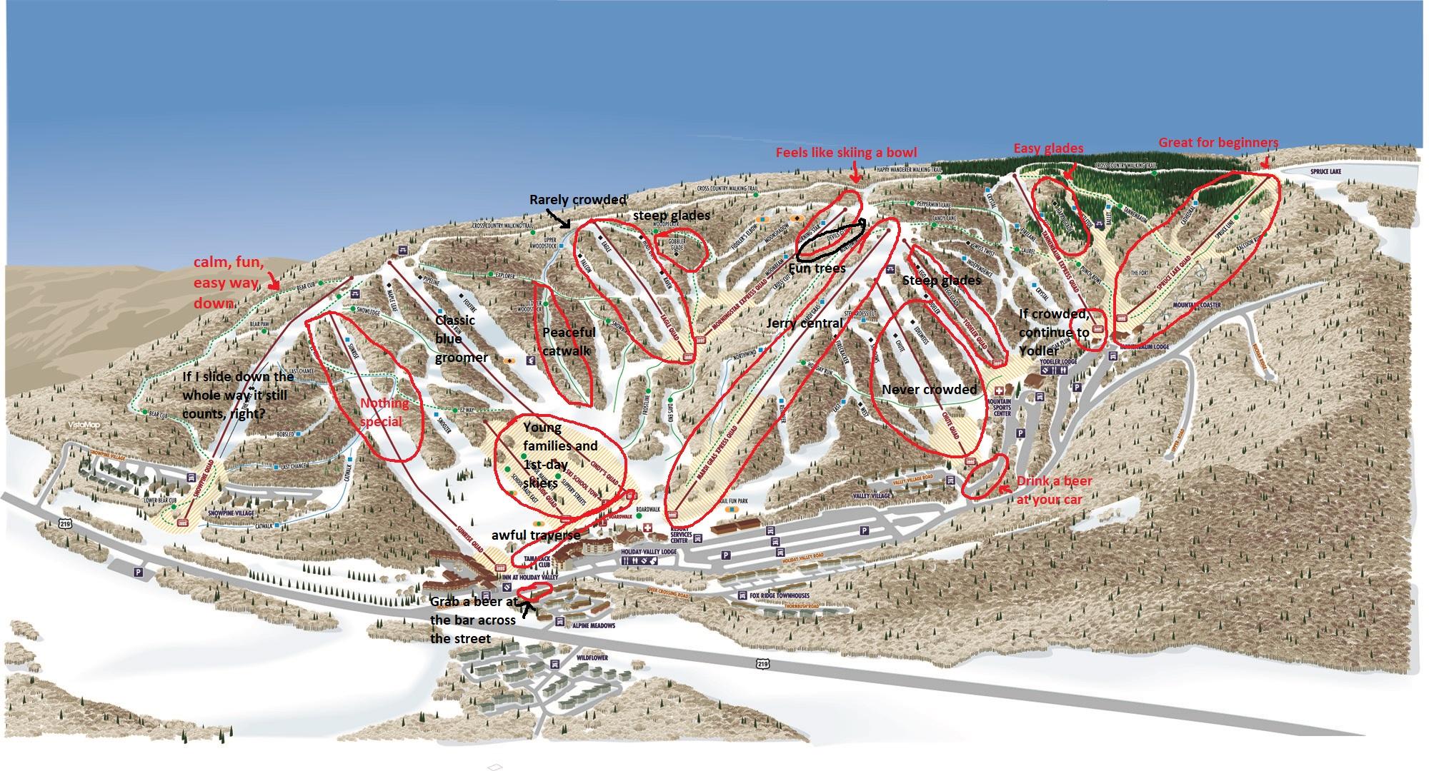 Another Honest Trail Map Holiday Valley NY r/icecoast