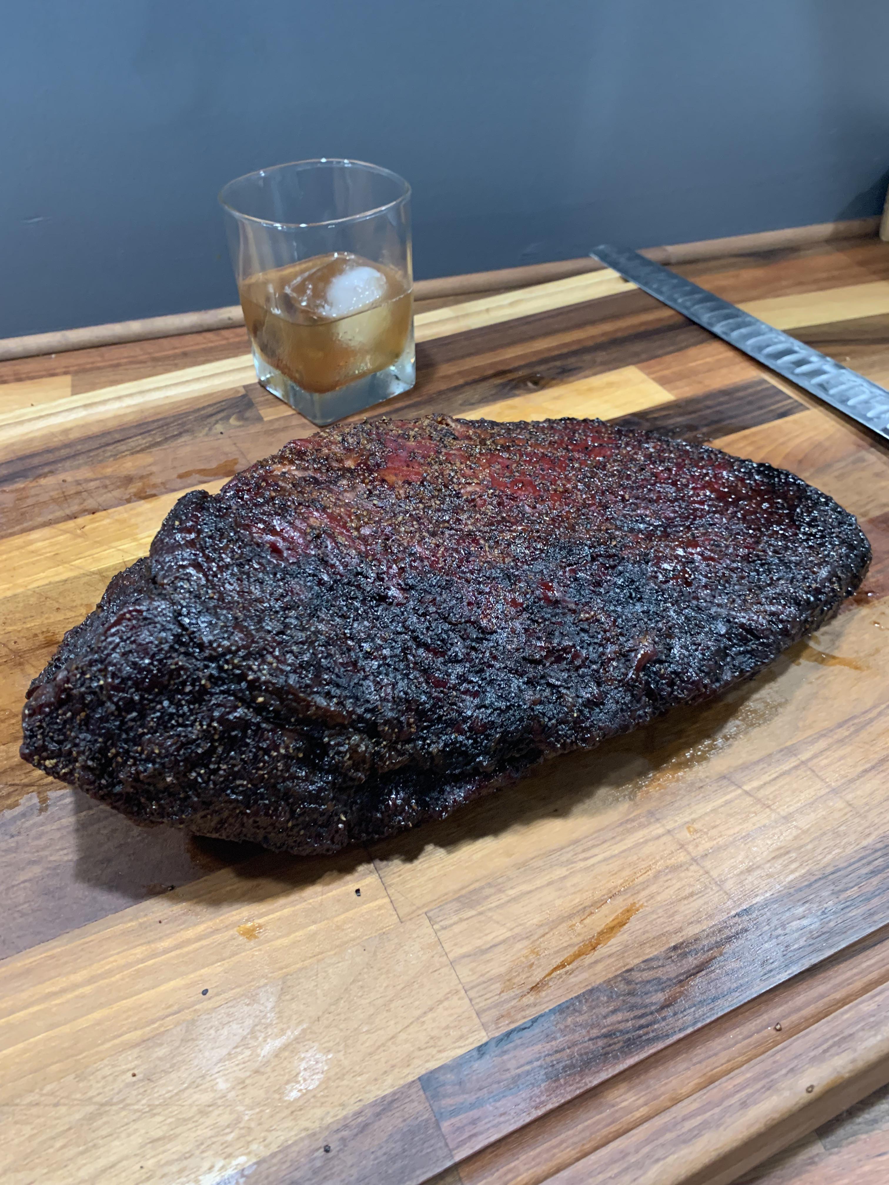 10 lb brisket smoked on a Camp Chef SG and an old fashioned smoking