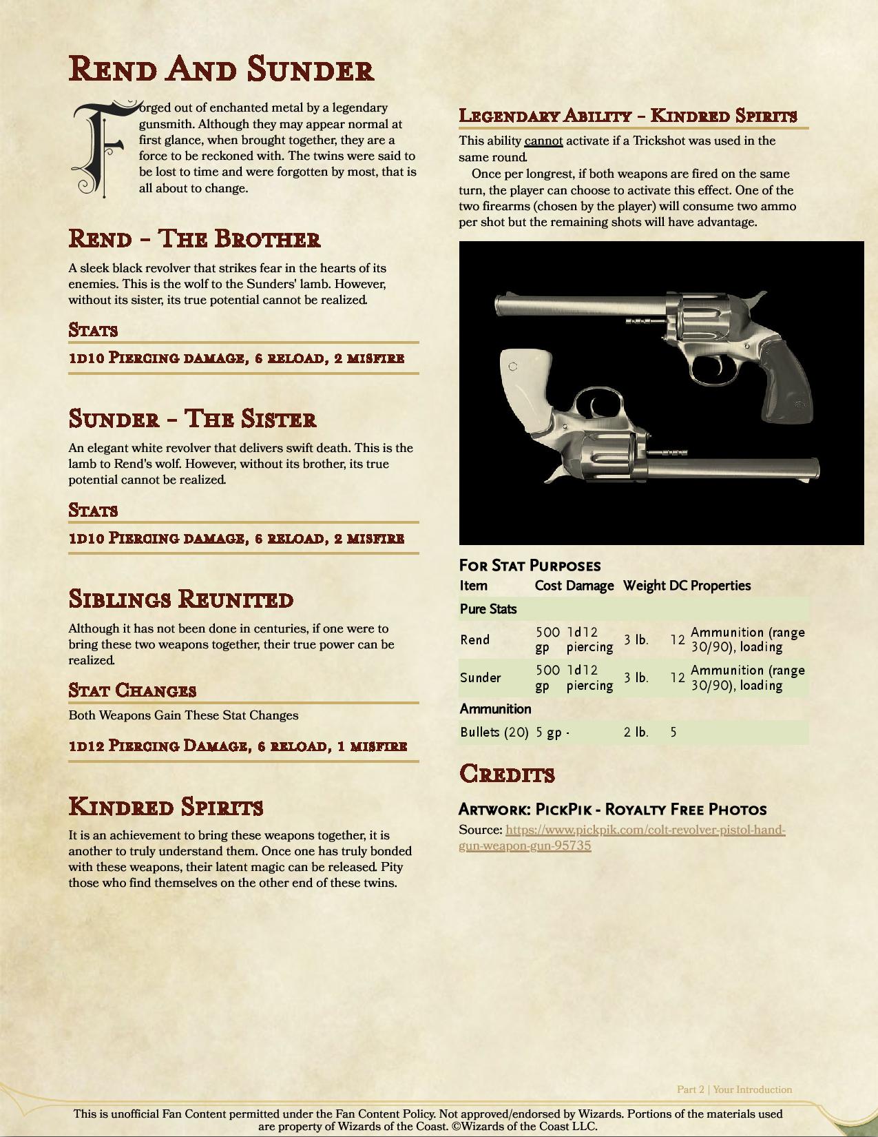 A Pair of Legendary Pistols Perfect for a Gunslinger r/UnearthedArcana