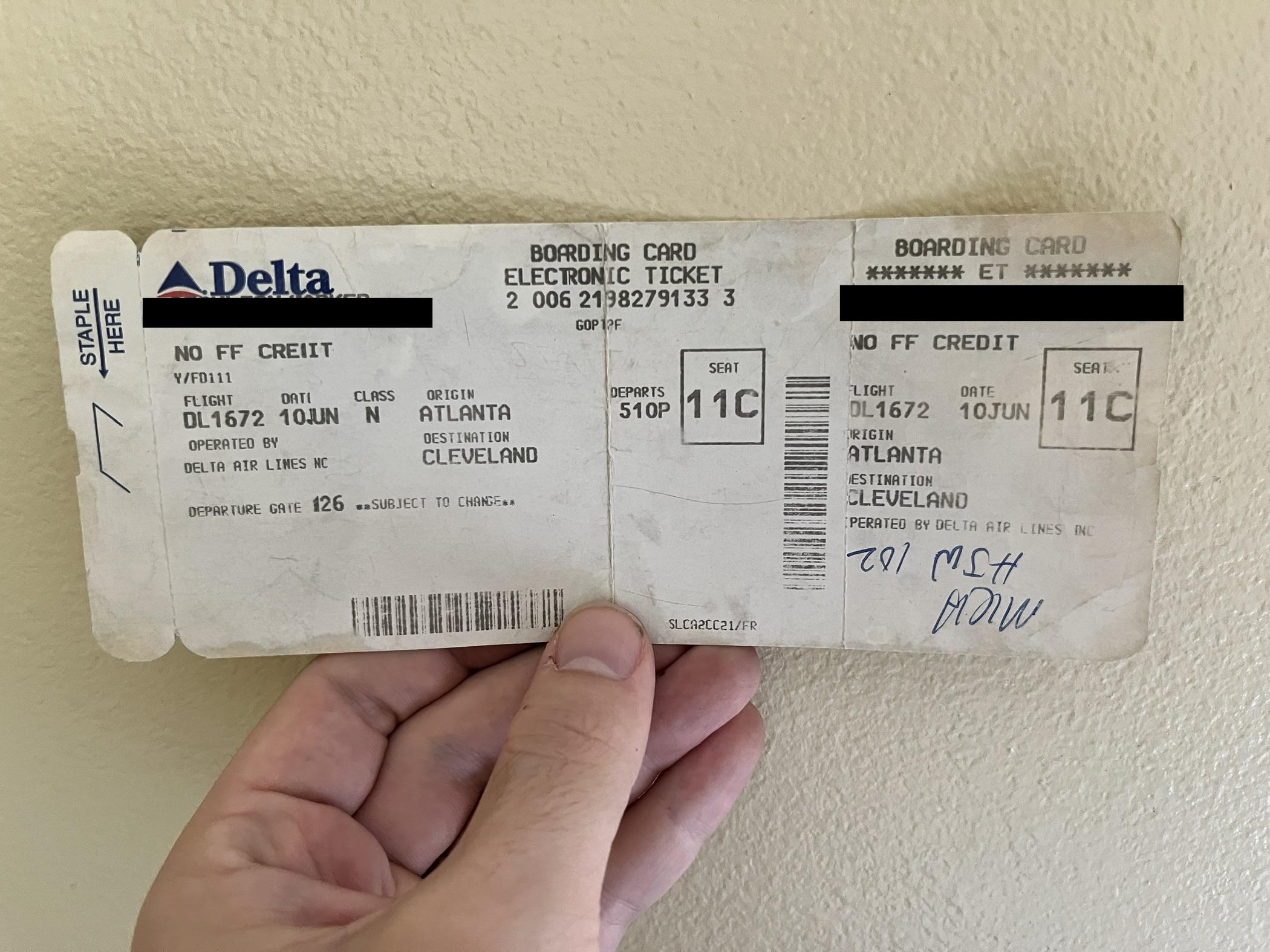 Found what I think is my first ever airplane ticket! r/delta