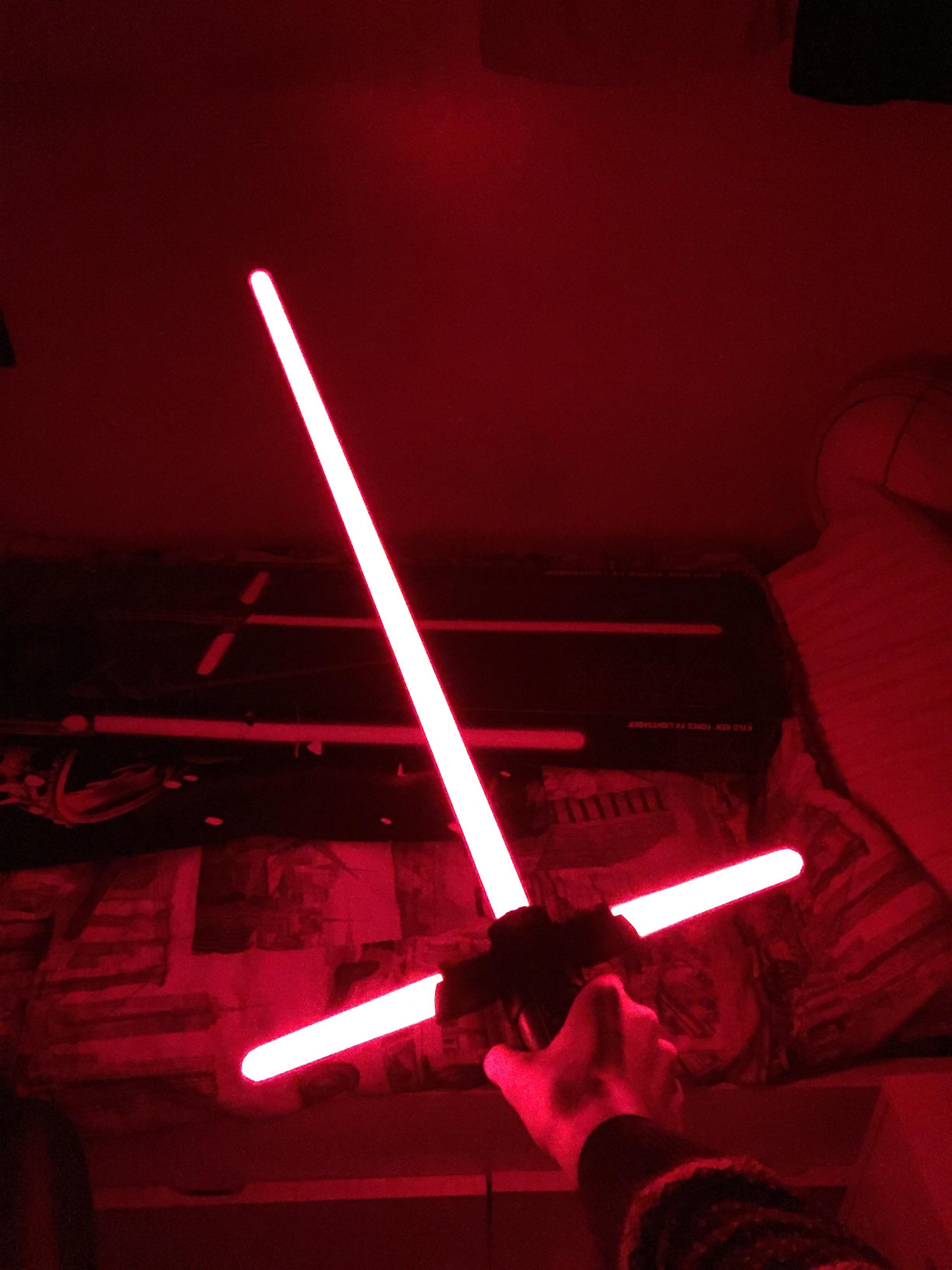 I'm new here so here's a pic of my blackseries Kylo Ren lightsaber lit