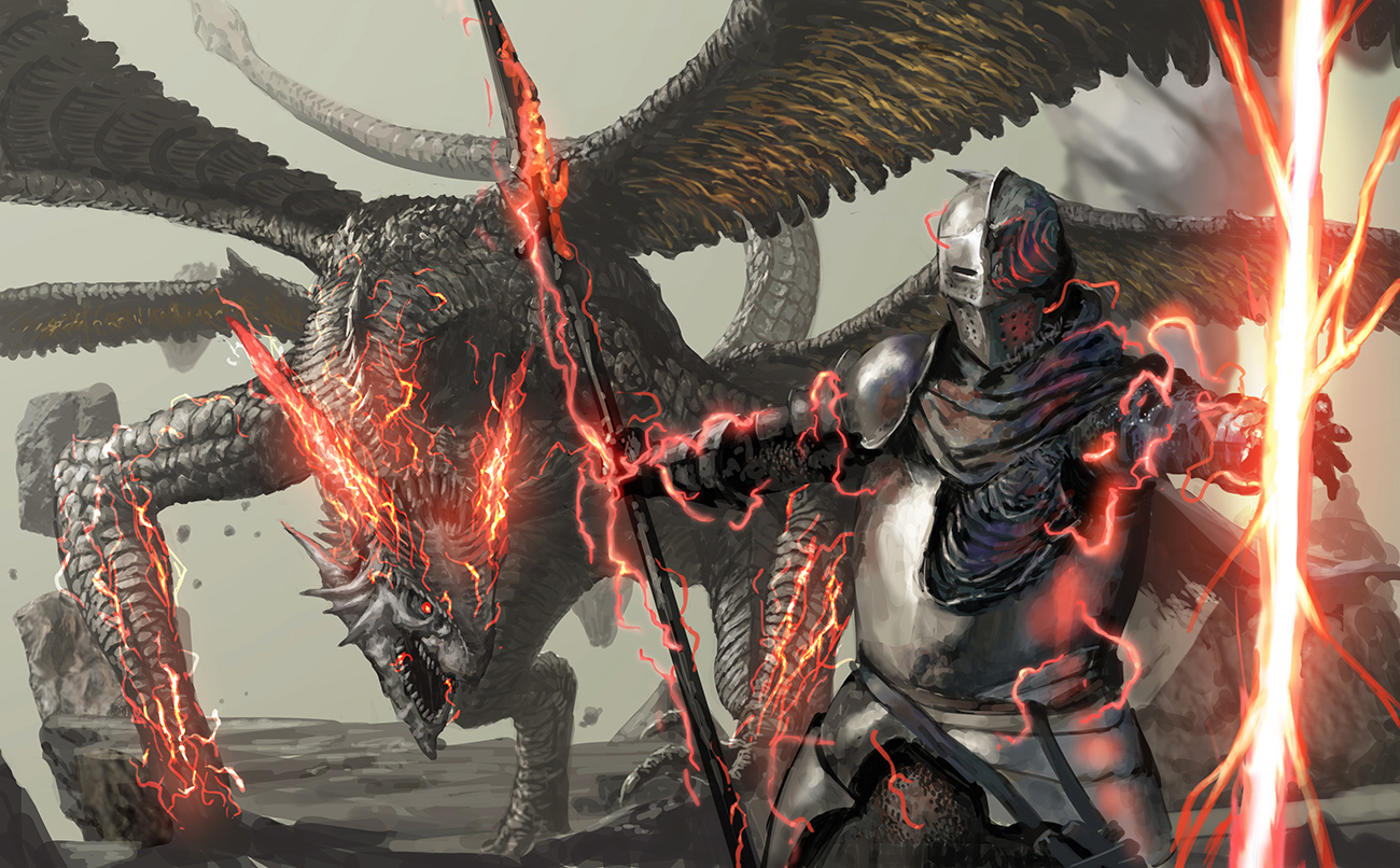 Knight of the Dragon, Vyke and Lansseax (By chuno) r/Eldenring