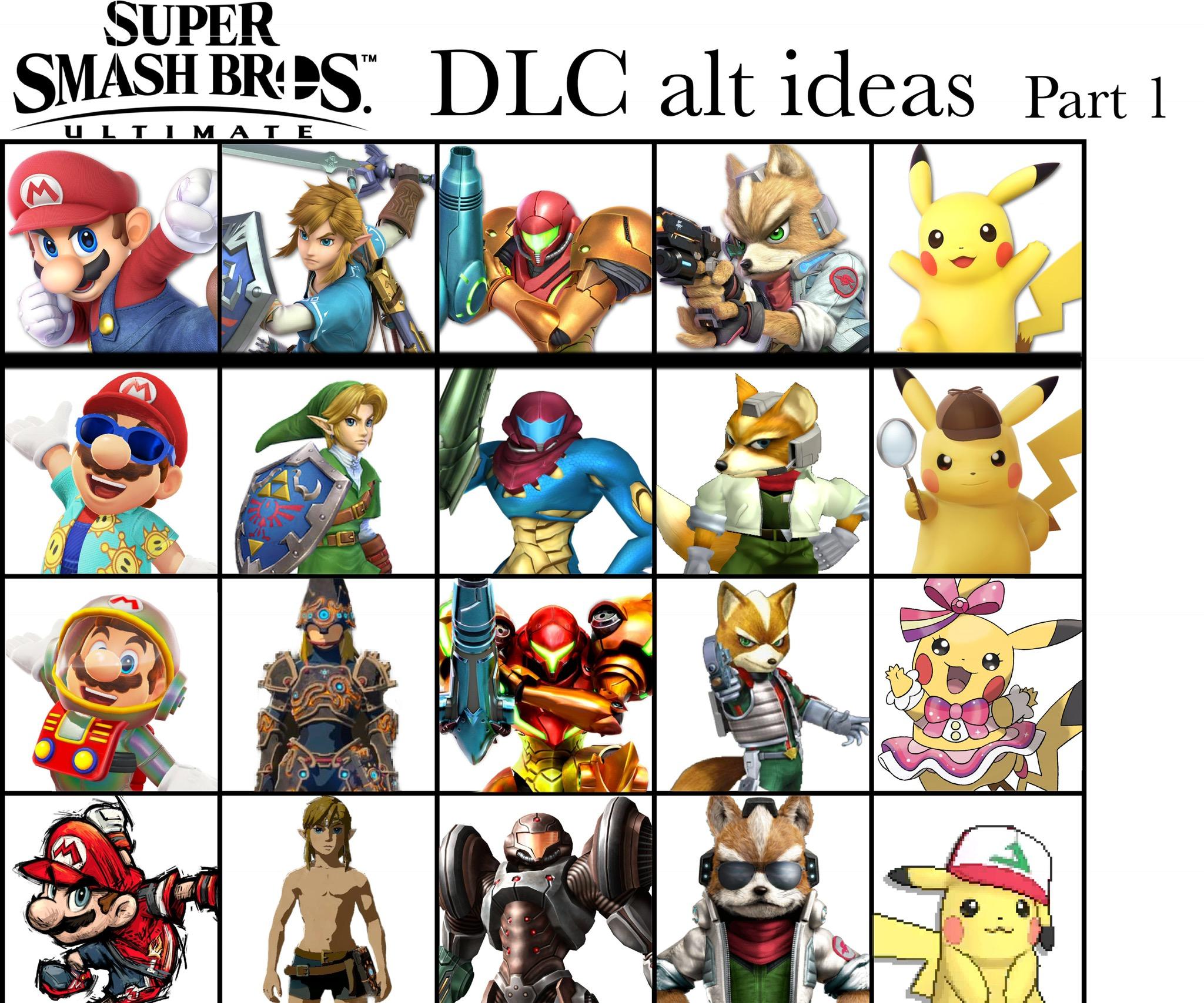 Just some ideas for Super Smash Bros ultimate cosmetic DLC Smashboards