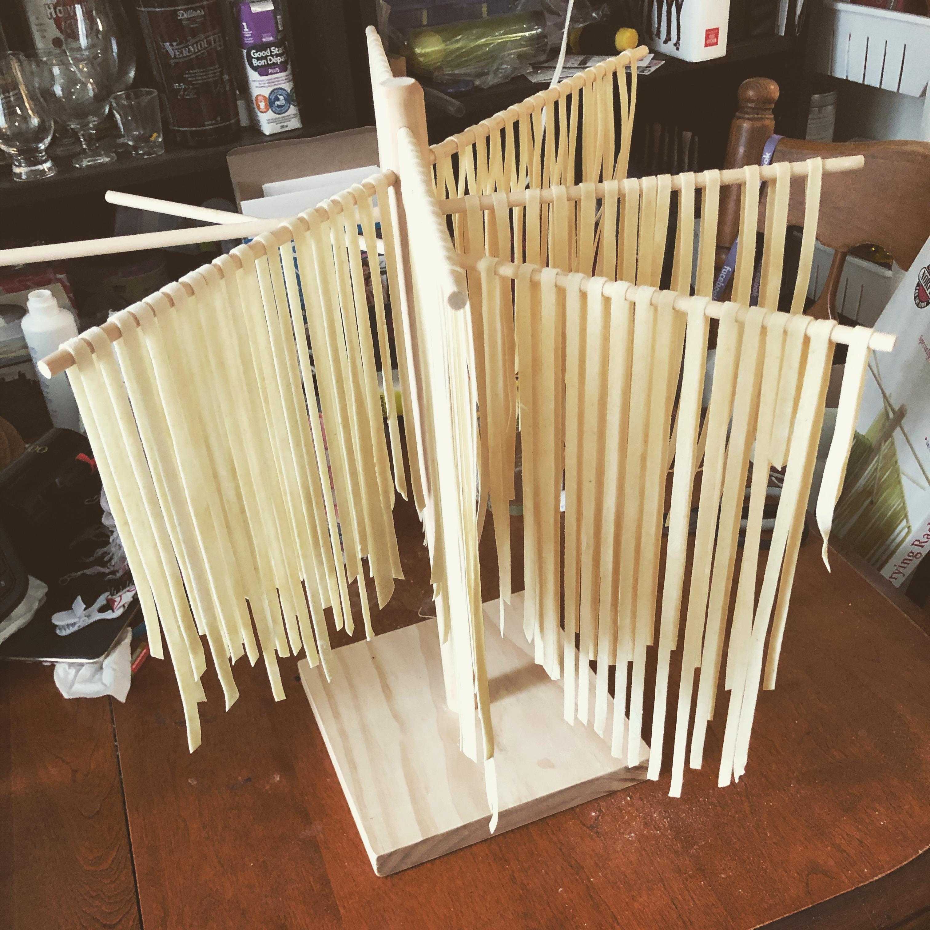 I made semolina pasta! Just semolina and water. My stand mixer and pasta machine attachment