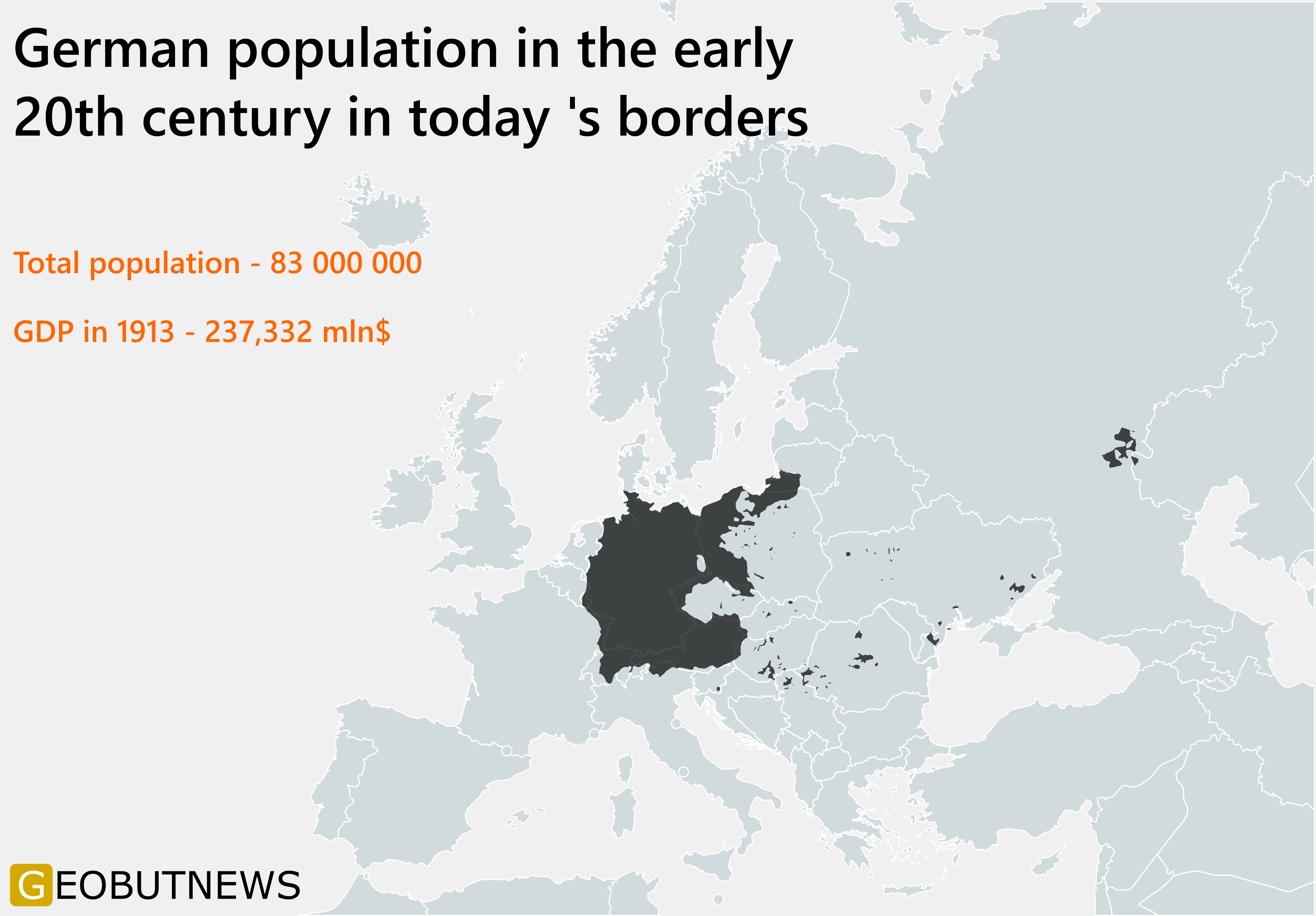 German population in the early 20th century in today 's borders r