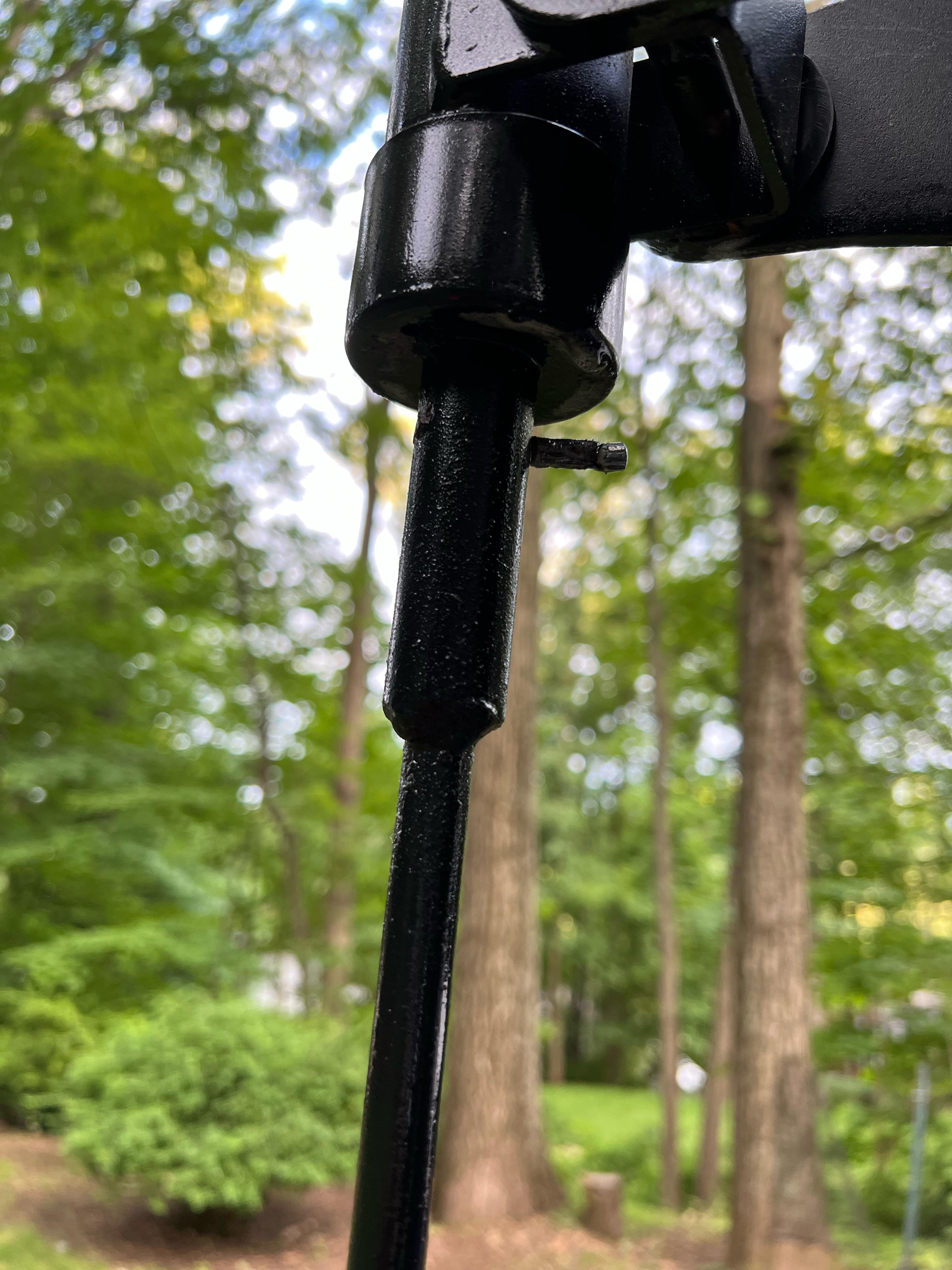 How to get this rusted pin out to adjust basketball hoop? Already