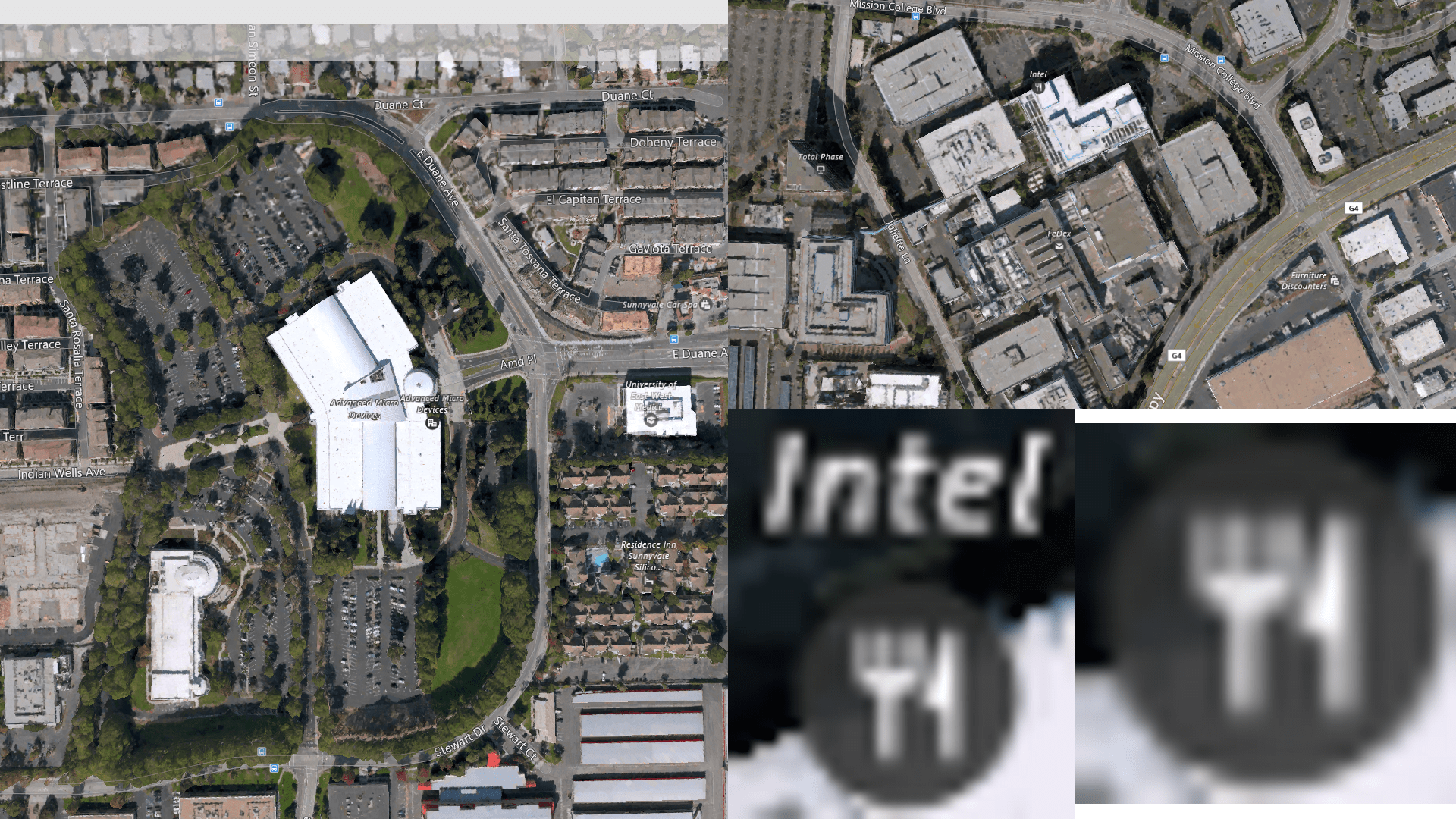 AMD and Inthell headquarters in Windows 10 Maps r/AyyMD