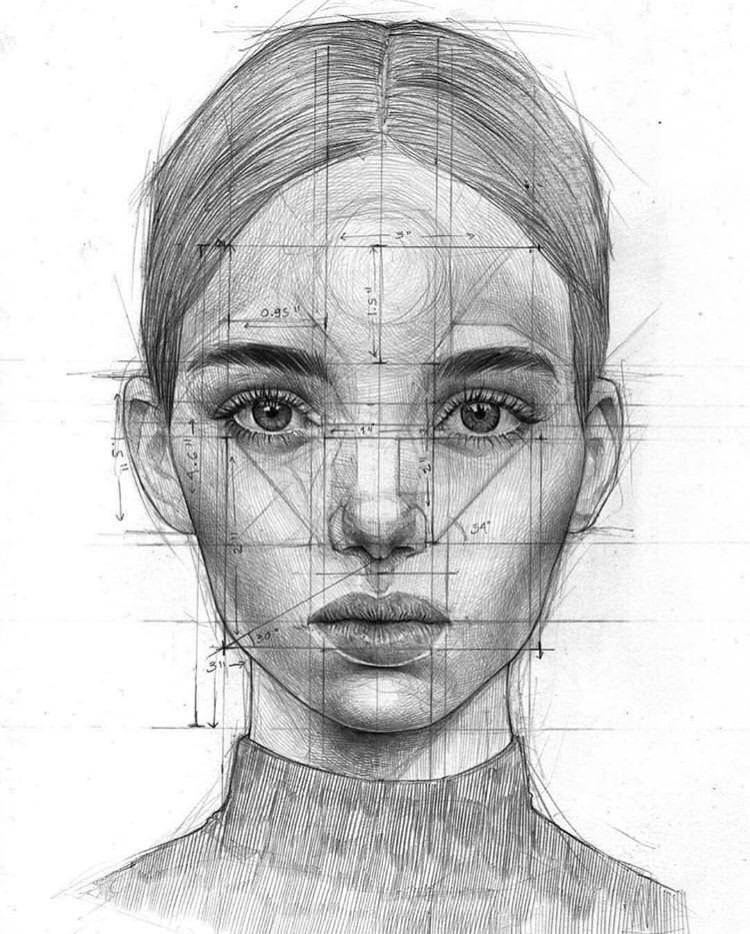 This symmetrical drawing of a woman’s face. oddlysatisfying