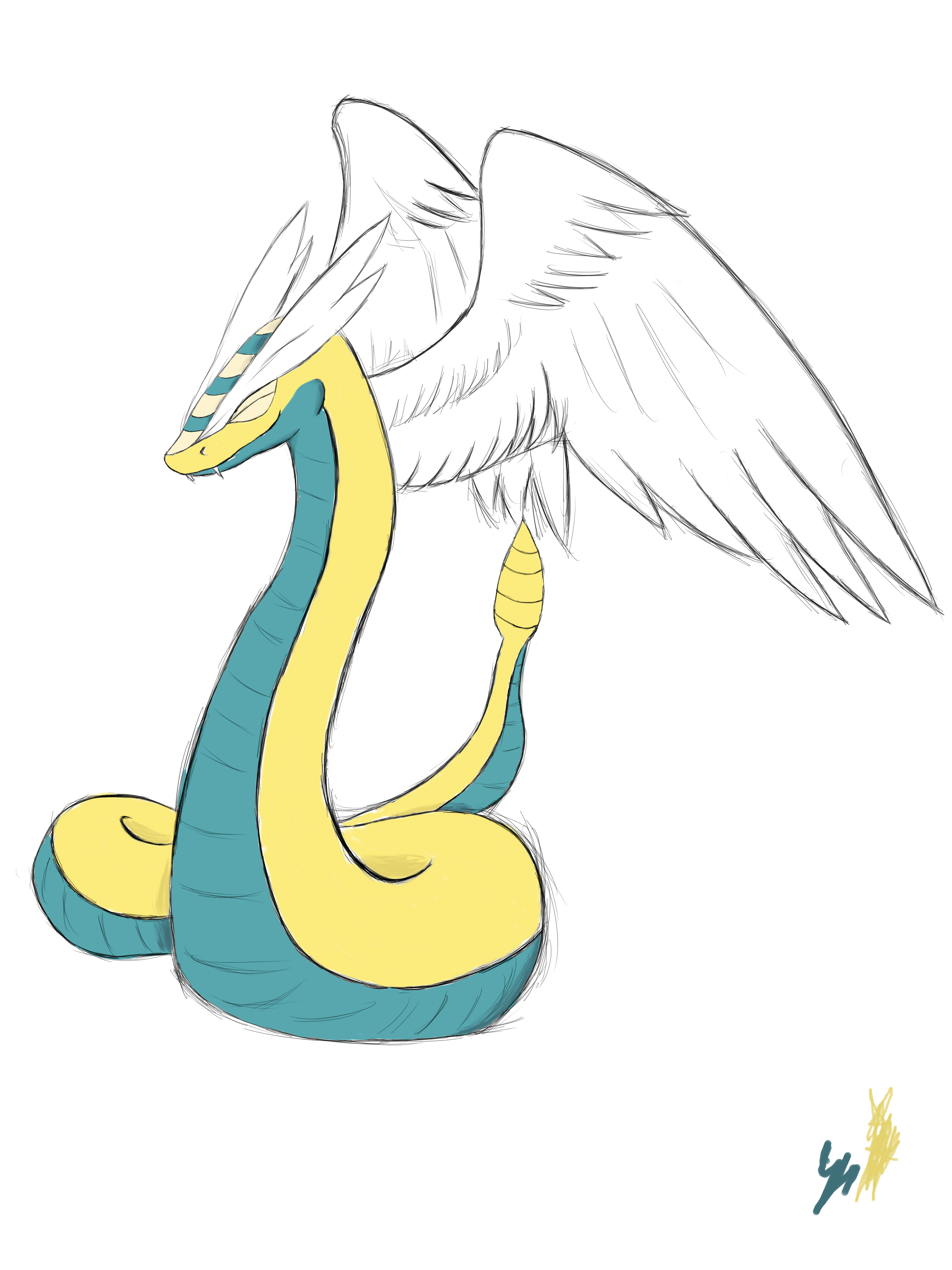 My take on Dunsparce evolution. Dunserpent, Flying/Dragon r/fakemon