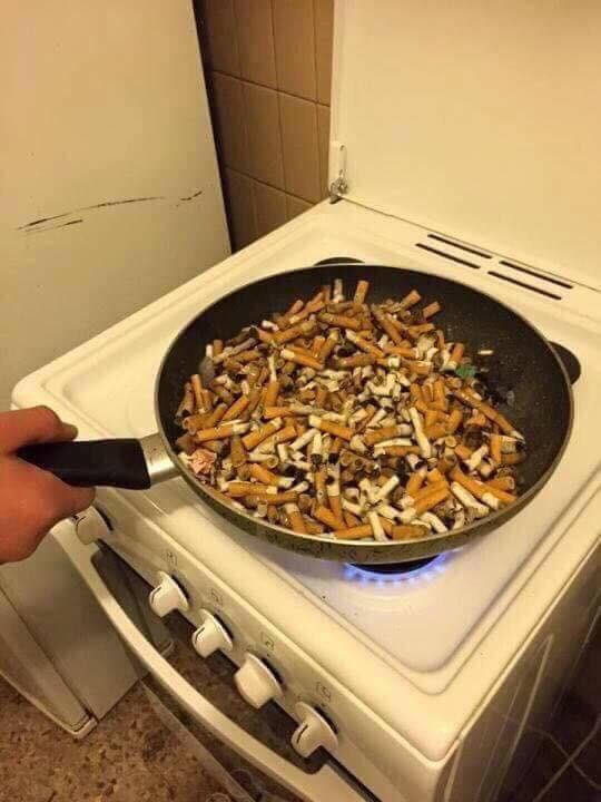 Cooking up a feed of nicotine and eggs r/Cigarettes